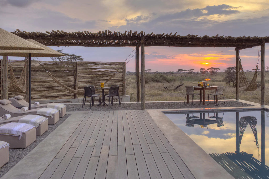 Namiri Plains - Private Dining by the Pool at Namiri Plains Camp, Eastern Serengeti, Tanzania.