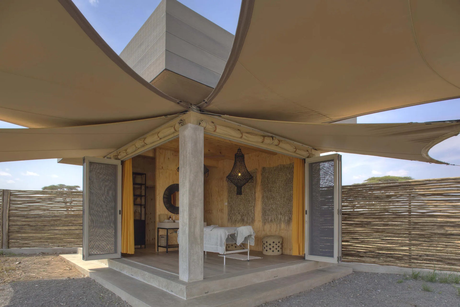 Namiri Plains - Spa Exterior at Namiri Plains Camp, Eastern Serengeti, Tanzania.
