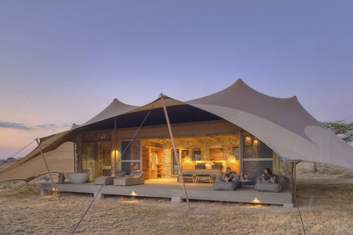 Namiri Plains - Tent Exterior at Namiri Plains Camp, Eastern Serengeti, Tanzania.