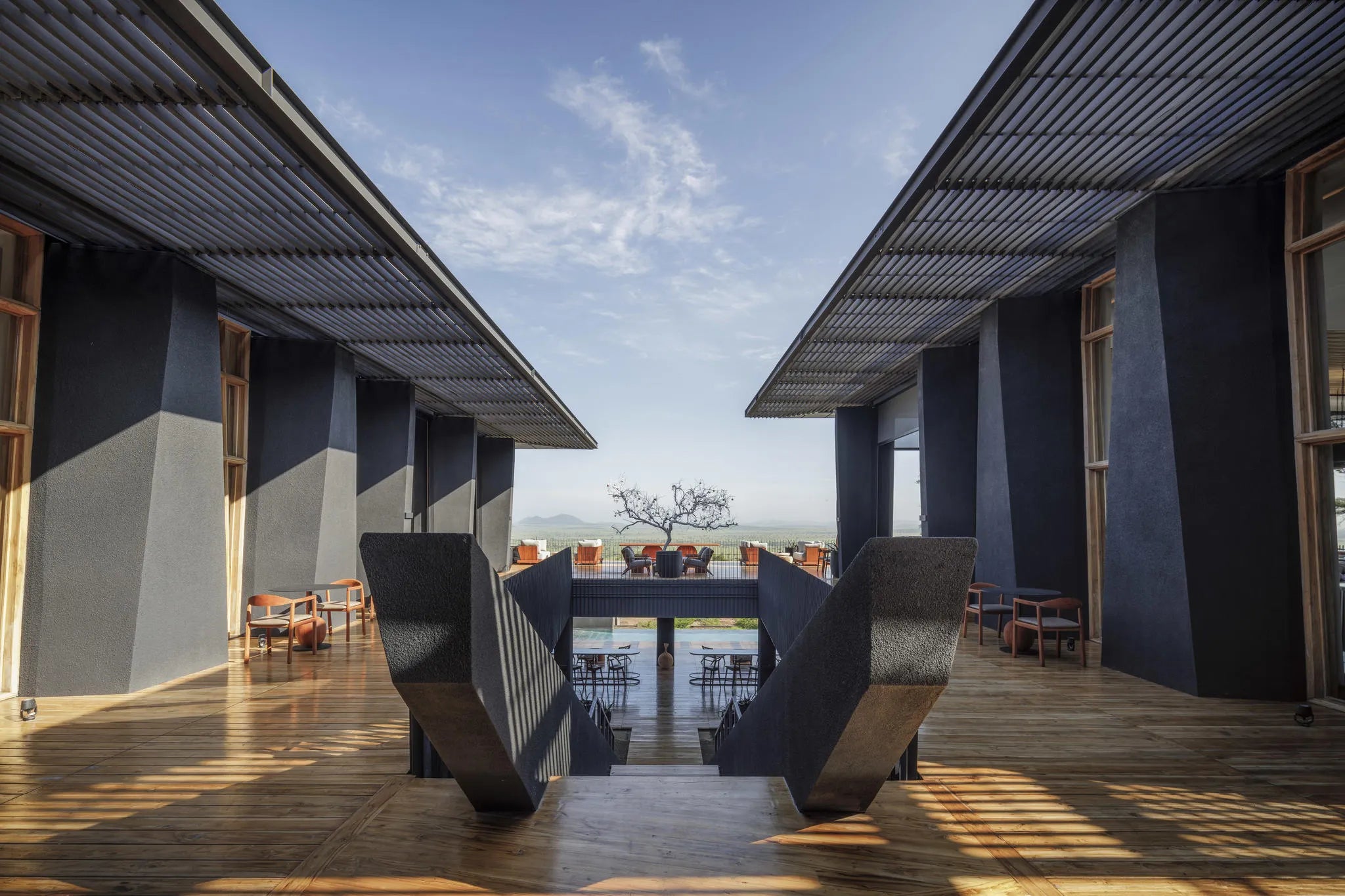 Emtrance Upper Deck at Serengeti Explorer by Elewana Collection, Seronera, Tanzania.