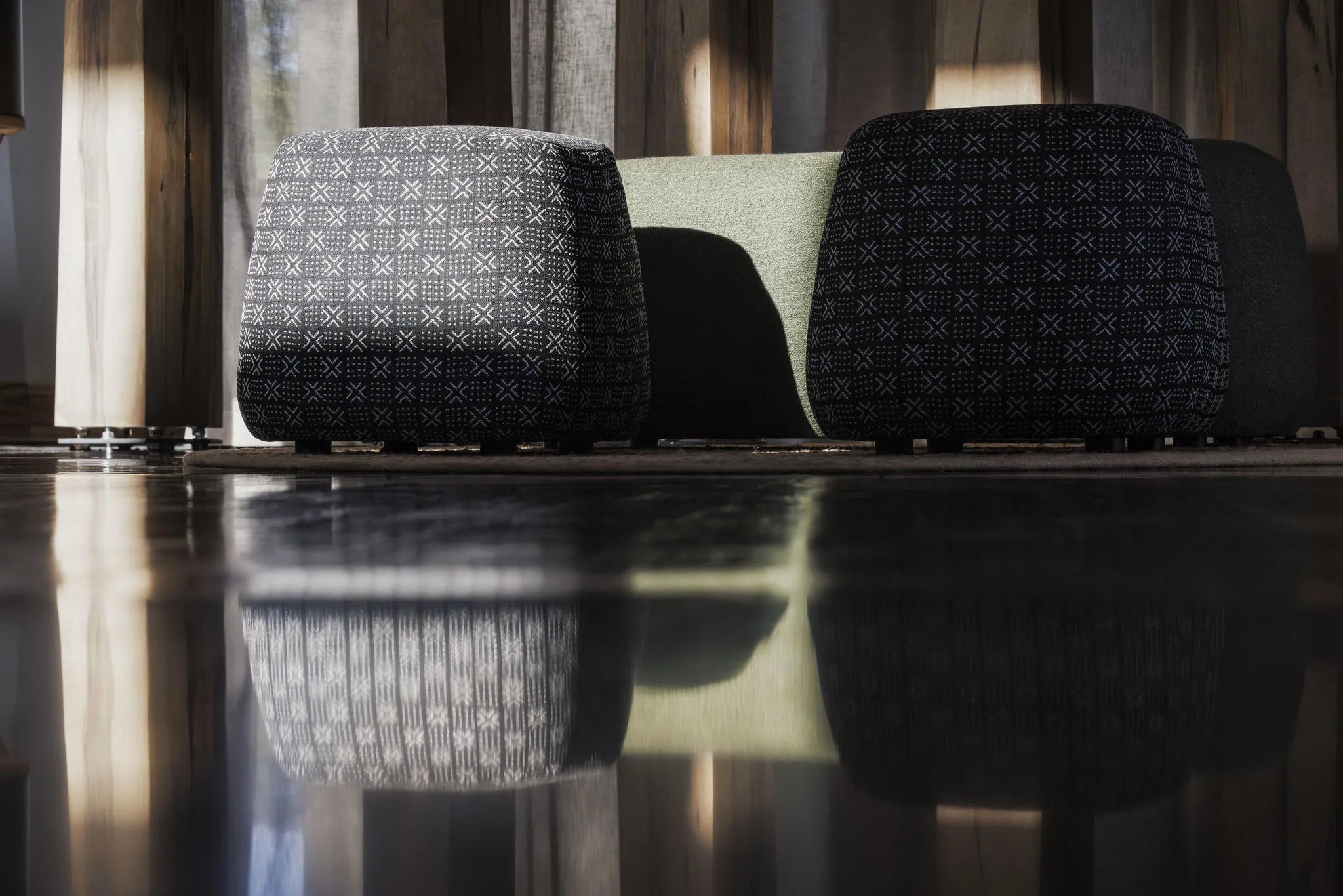 Low Angle Reception Seats Texture Reflections at Serengeti Explorer by Elewana Collection, Seronera, Tanzania.