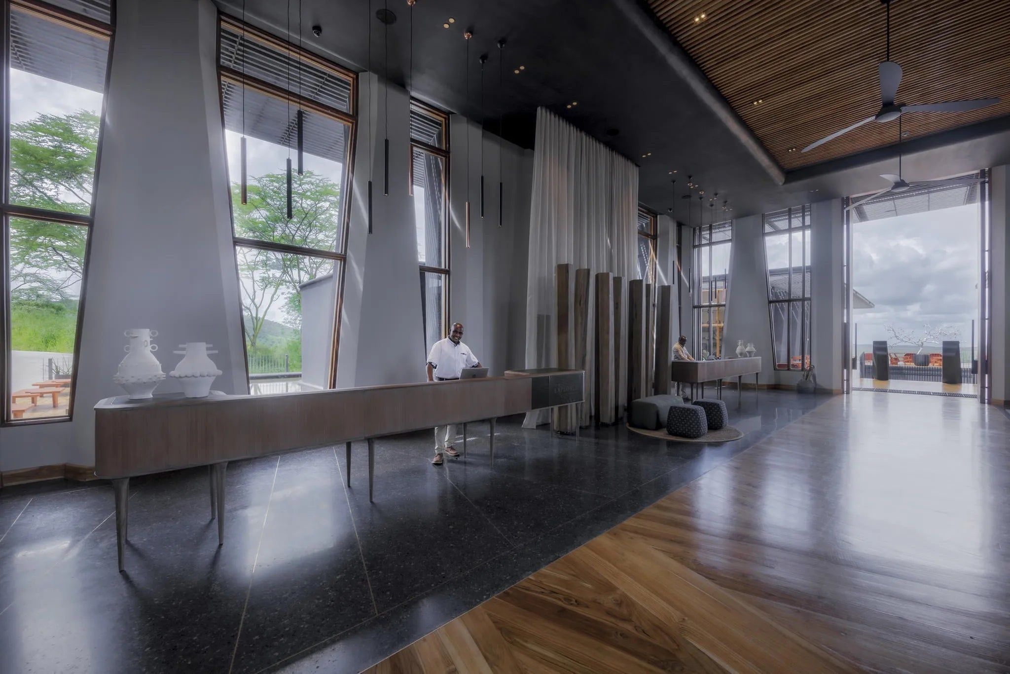 Reception Area Wide at Serengeti Explorer by Elewana Collection, Seronera, Tanzania.