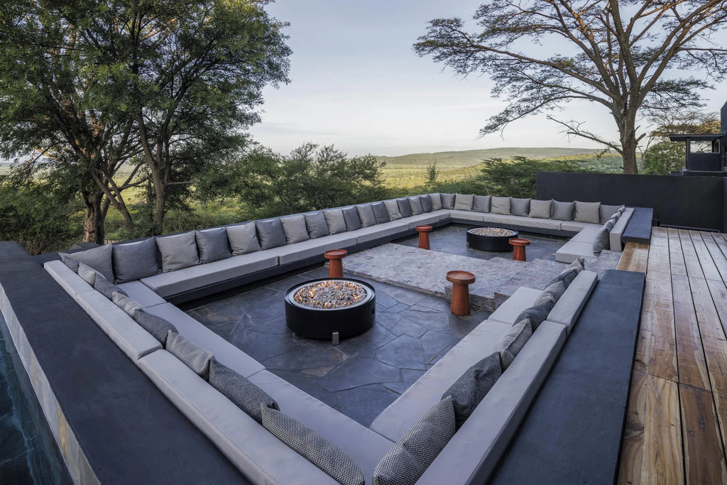 Wide Fire Pit Sunset at Serengeti Explorer by Elewana Collection, Seronera, Tanzania.