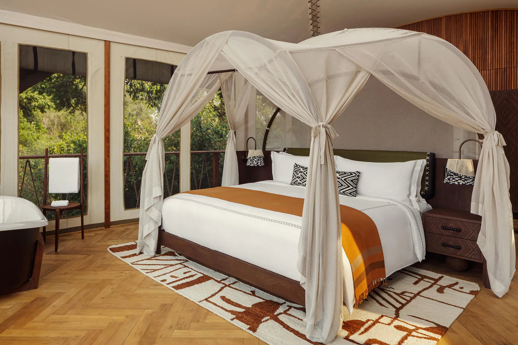 One-bedroom Interior at The Ritz-Carlton, Masai Mara Safari Camp, Masai Mara National Reserve, Kenya.