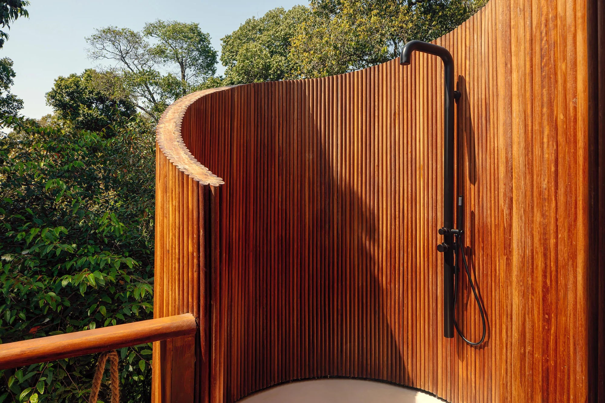 Outdoor Shower at The Ritz-Carlton, Masai Mara Safari Camp, Masai Mara National Reserve, Kenya.