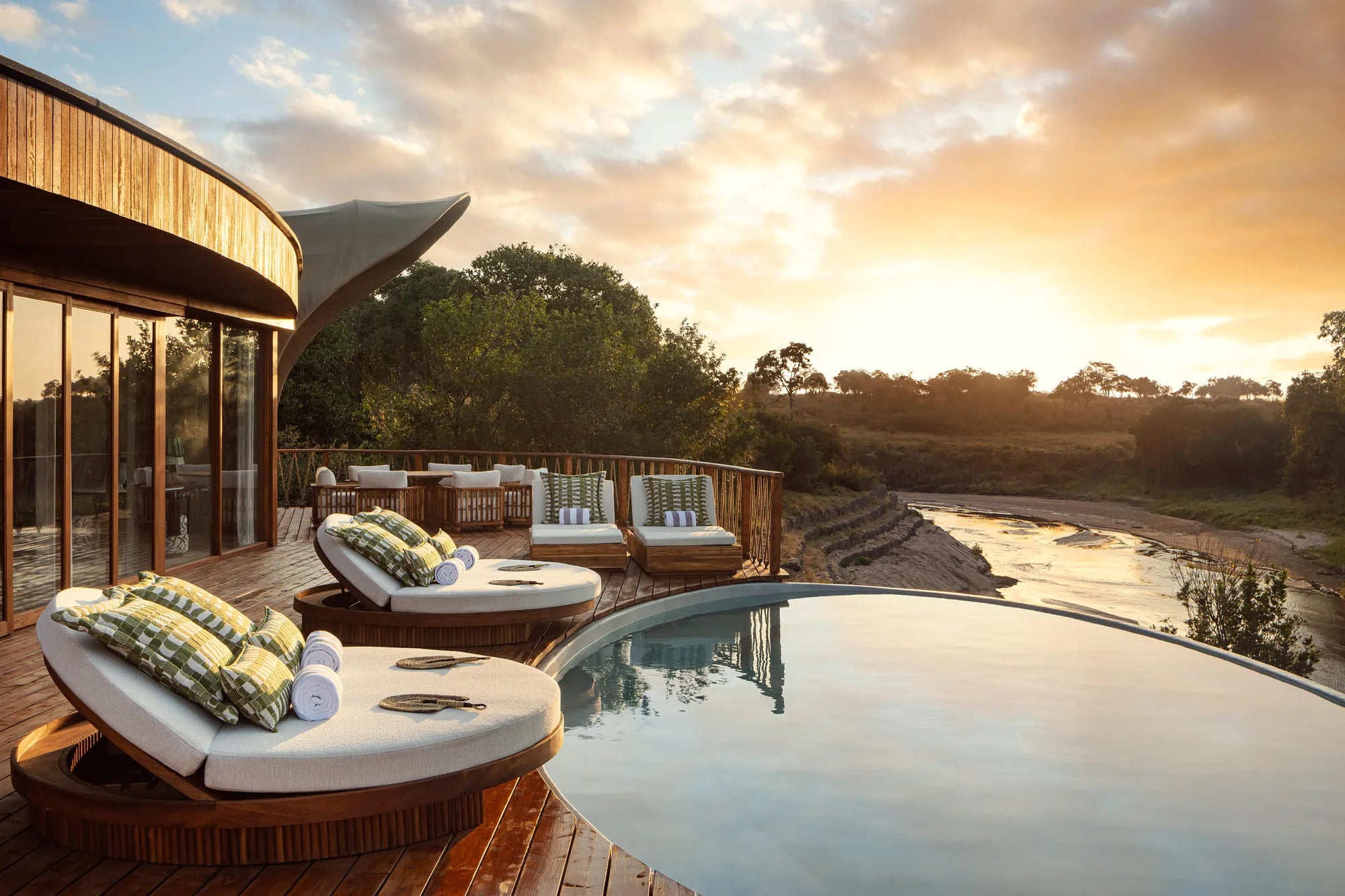 Presidential Suite Deck at The Ritz-Carlton, Masai Mara Safari Camp, Masai Mara National Reserve, Kenya.