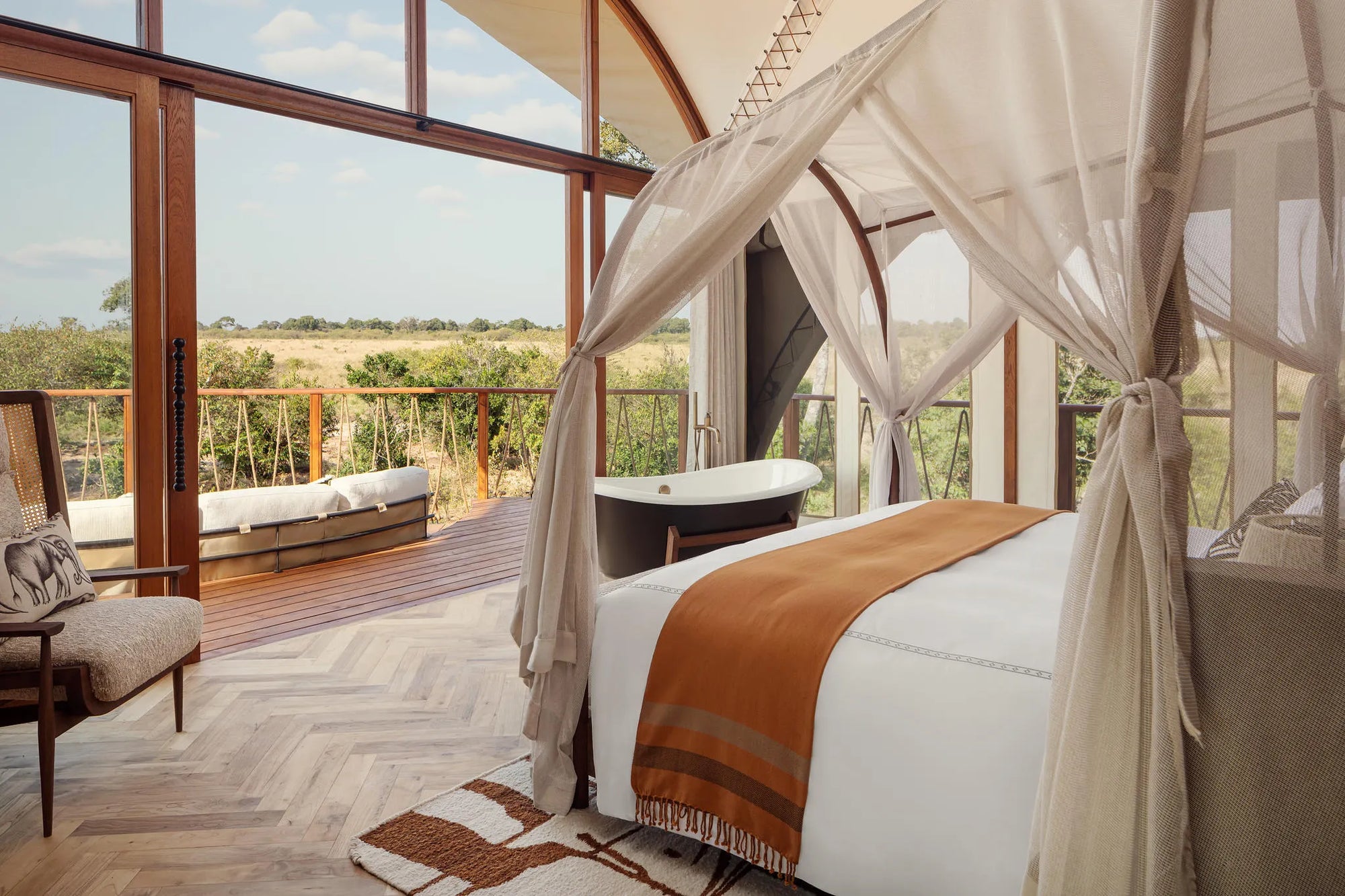 Presidential Suite Room View at The Ritz-Carlton, Masai Mara Safari Camp, Masai Mara National Reserve, Kenya.