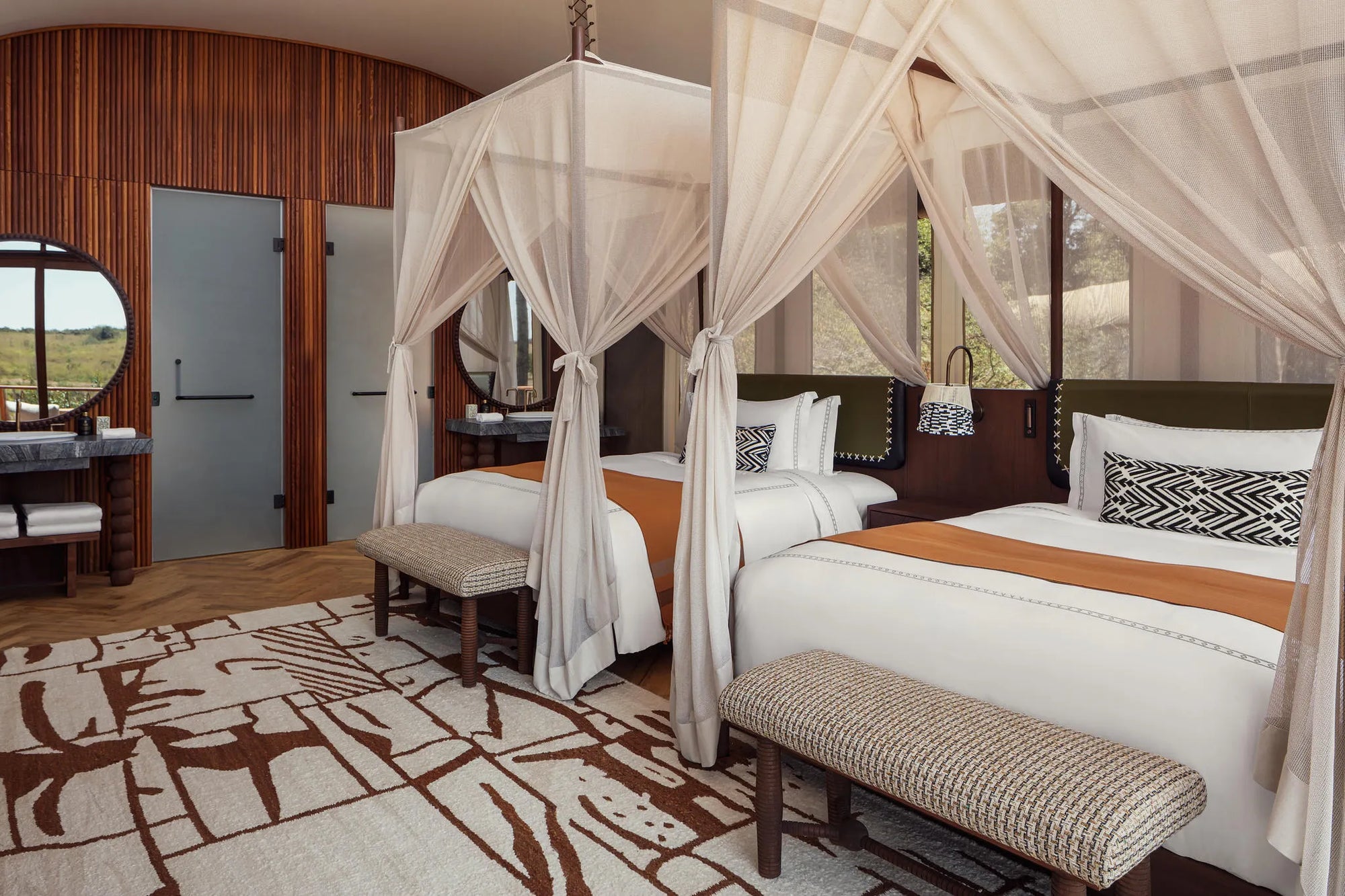 Two-bedroom Suite Twin at The Ritz-Carlton, Masai Mara Safari Camp, Masai Mara National Reserve, Kenya.