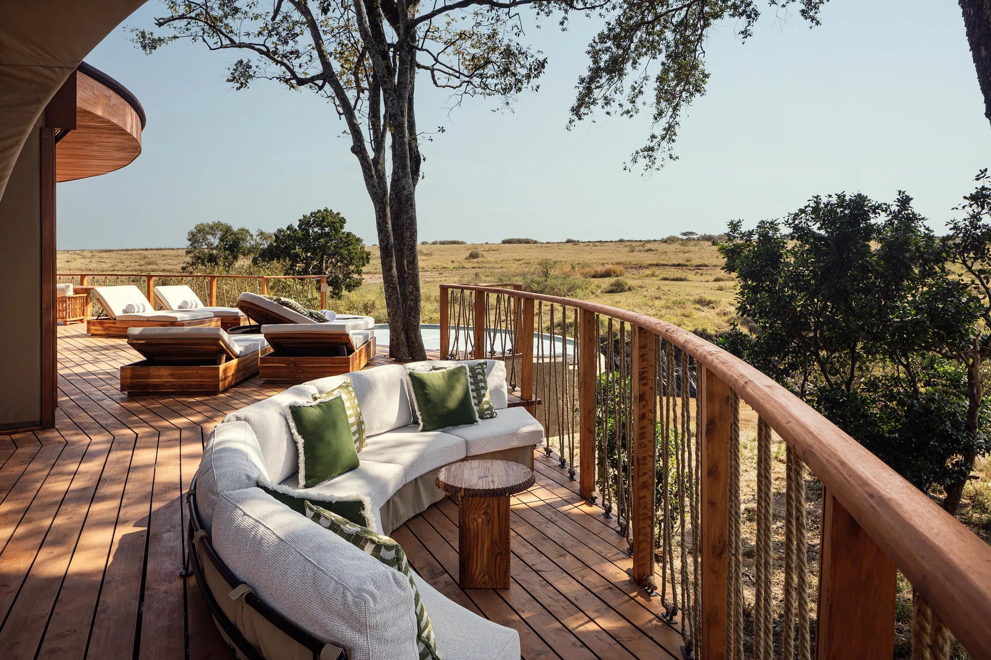 Two-bedroom Suite Deck at The Ritz-Carlton, Masai Mara Safari Camp, Masai Mara National Reserve, Kenya.