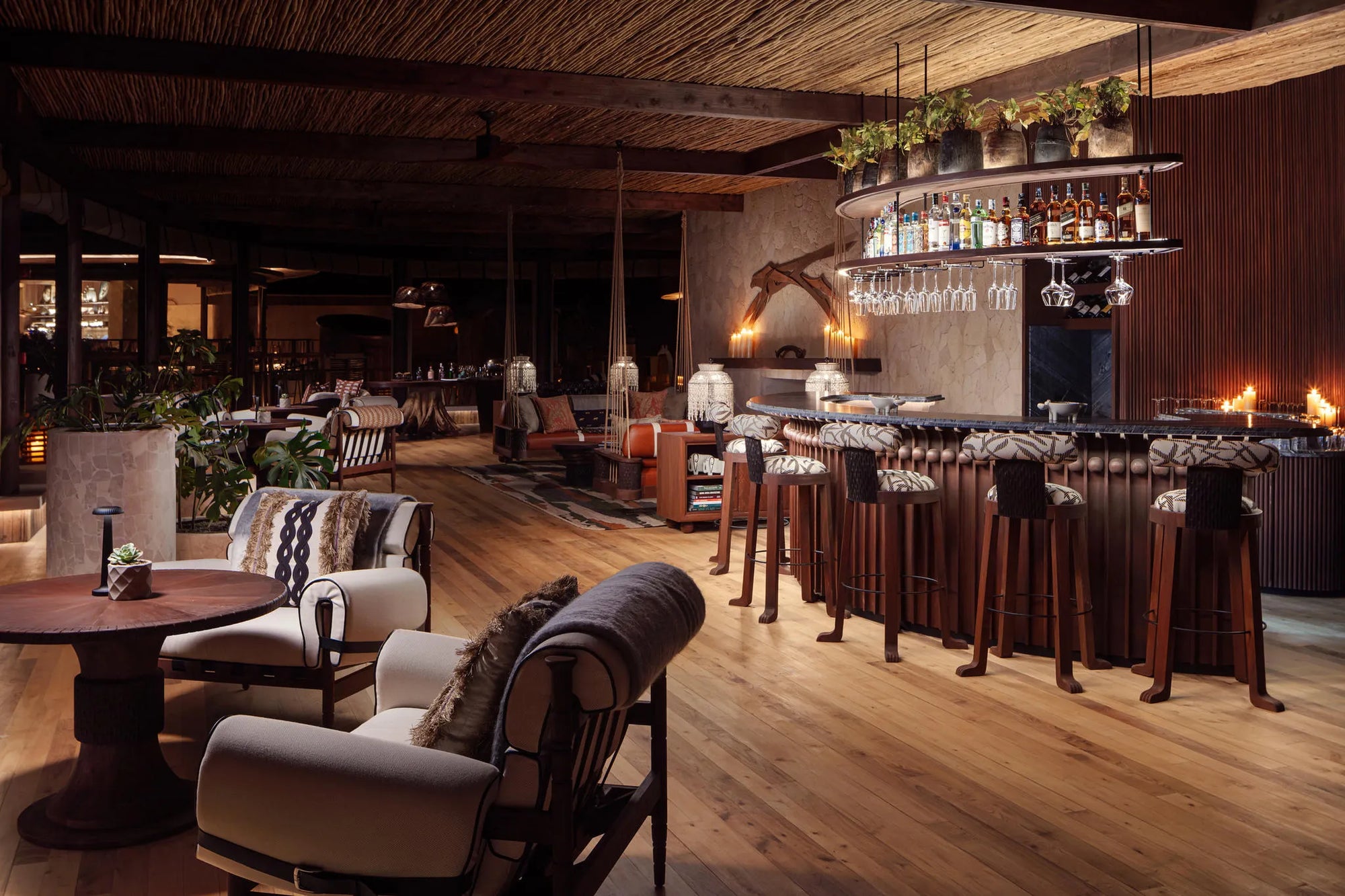 Canopy Bar at The Ritz-Carlton, Masai Mara Safari Camp, Masai Mara National Reserve, Kenya.