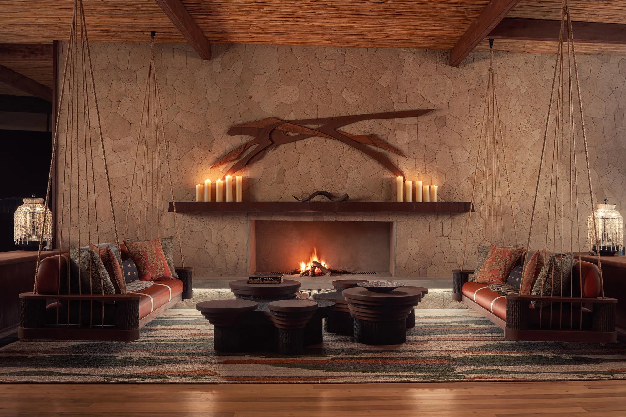 Canopy Bar Lounge at The Ritz-Carlton, Masai Mara Safari Camp, Masai Mara National Reserve, Kenya.