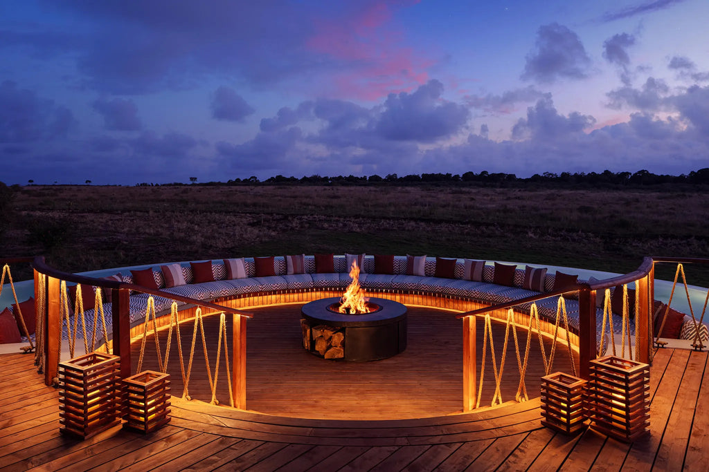 Canopy Firepit at The Ritz-Carlton, Masai Mara Safari Camp, Masai Mara National Reserve, Kenya.