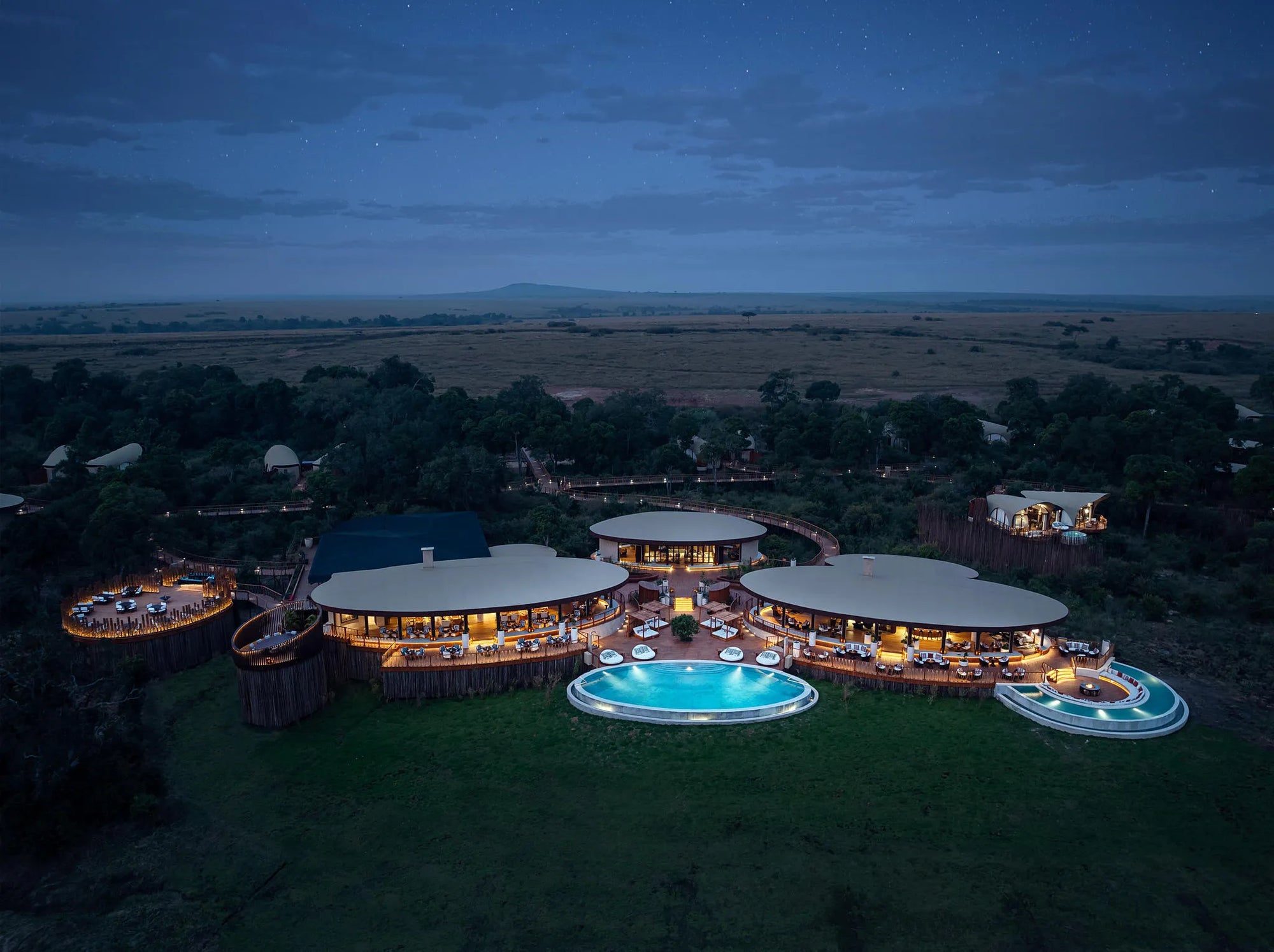 Guest Area Overview at The Ritz-Carlton, Masai Mara Safari Camp, Masai Mara National Reserve, Kenya.