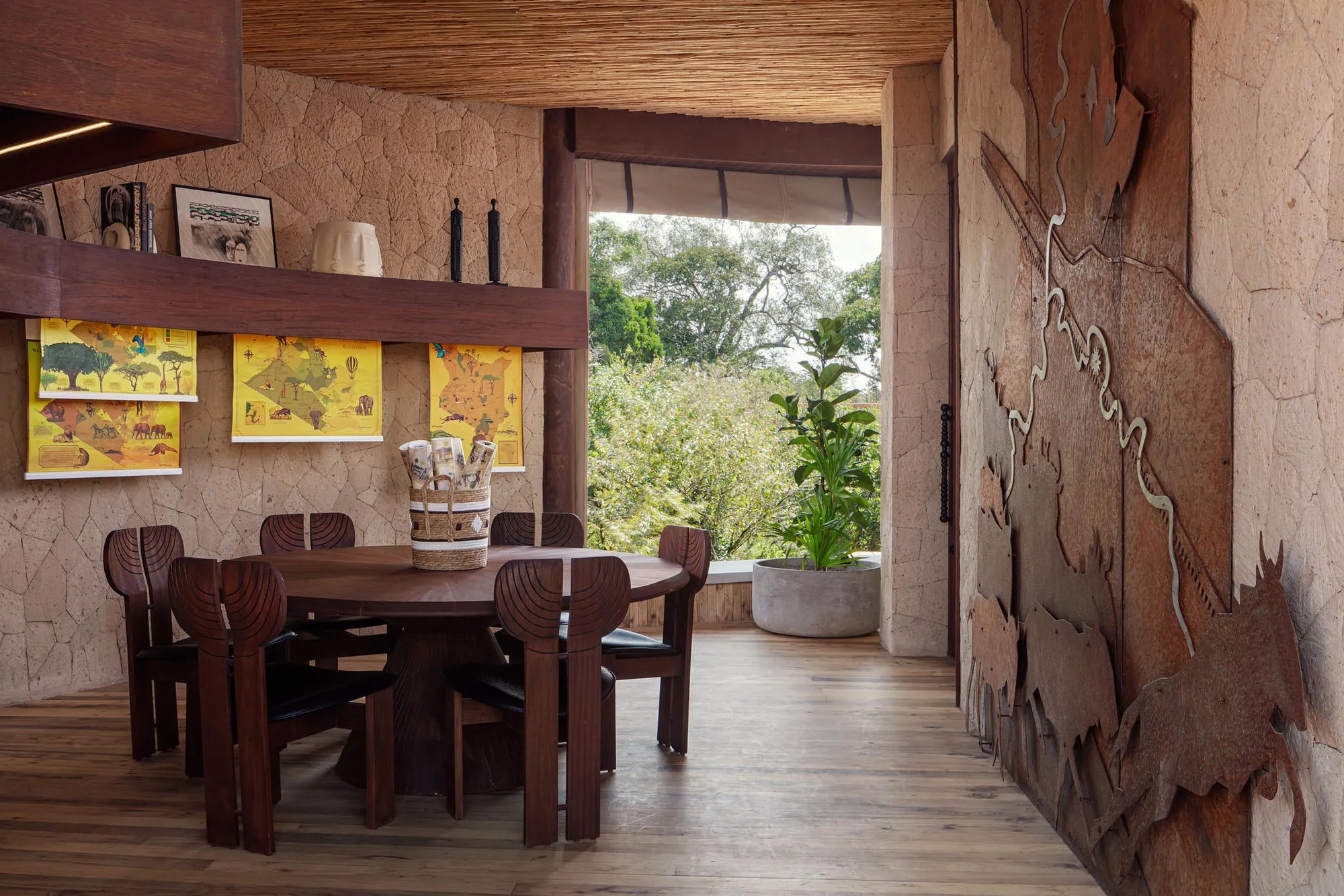 Map Room at The Ritz-Carlton, Masai Mara Safari Camp, Masai Mara National Reserve, Kenya.