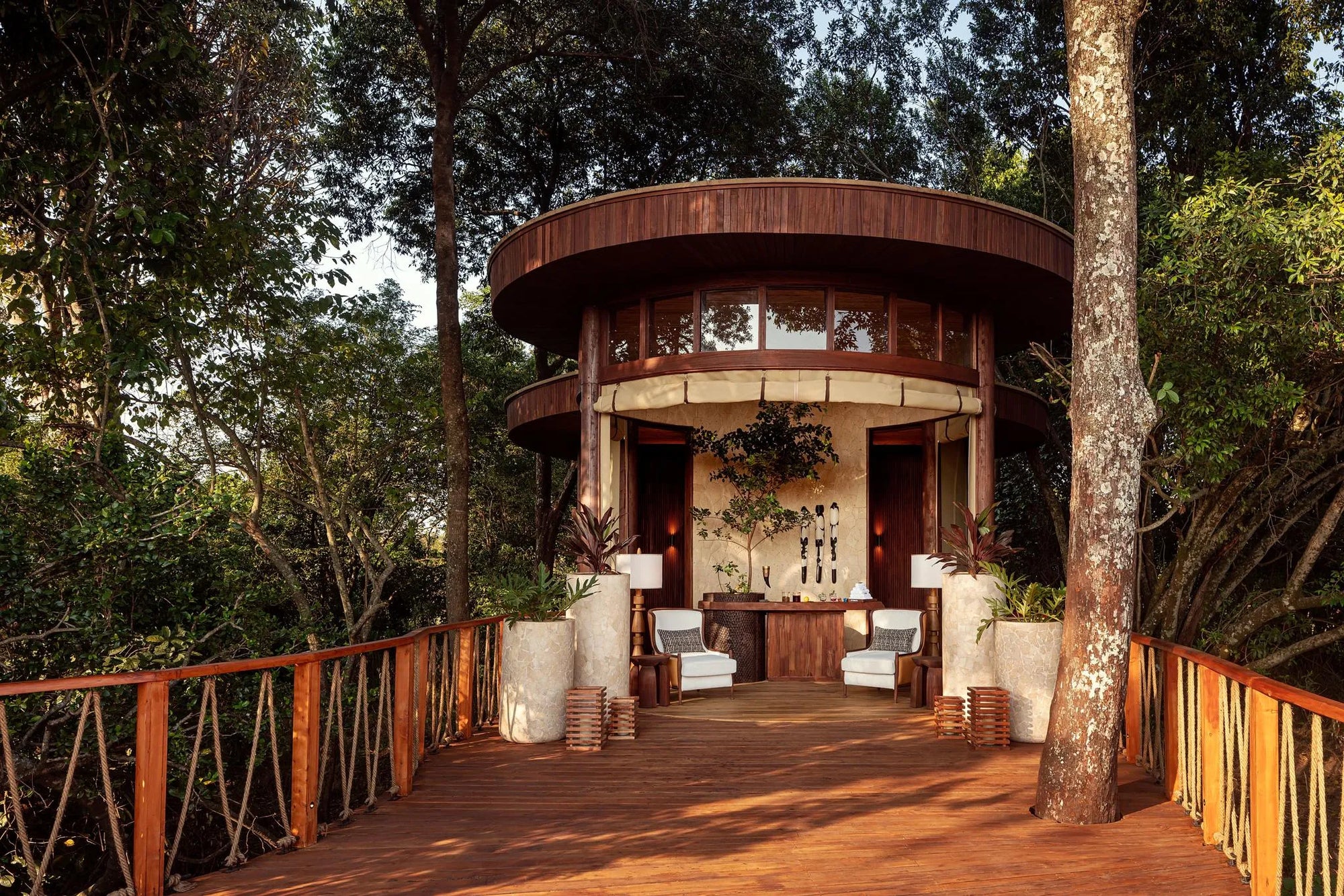 Welcome Hub at The Ritz-Carlton, Masai Mara Safari Camp, Masai Mara National Reserve, Kenya.