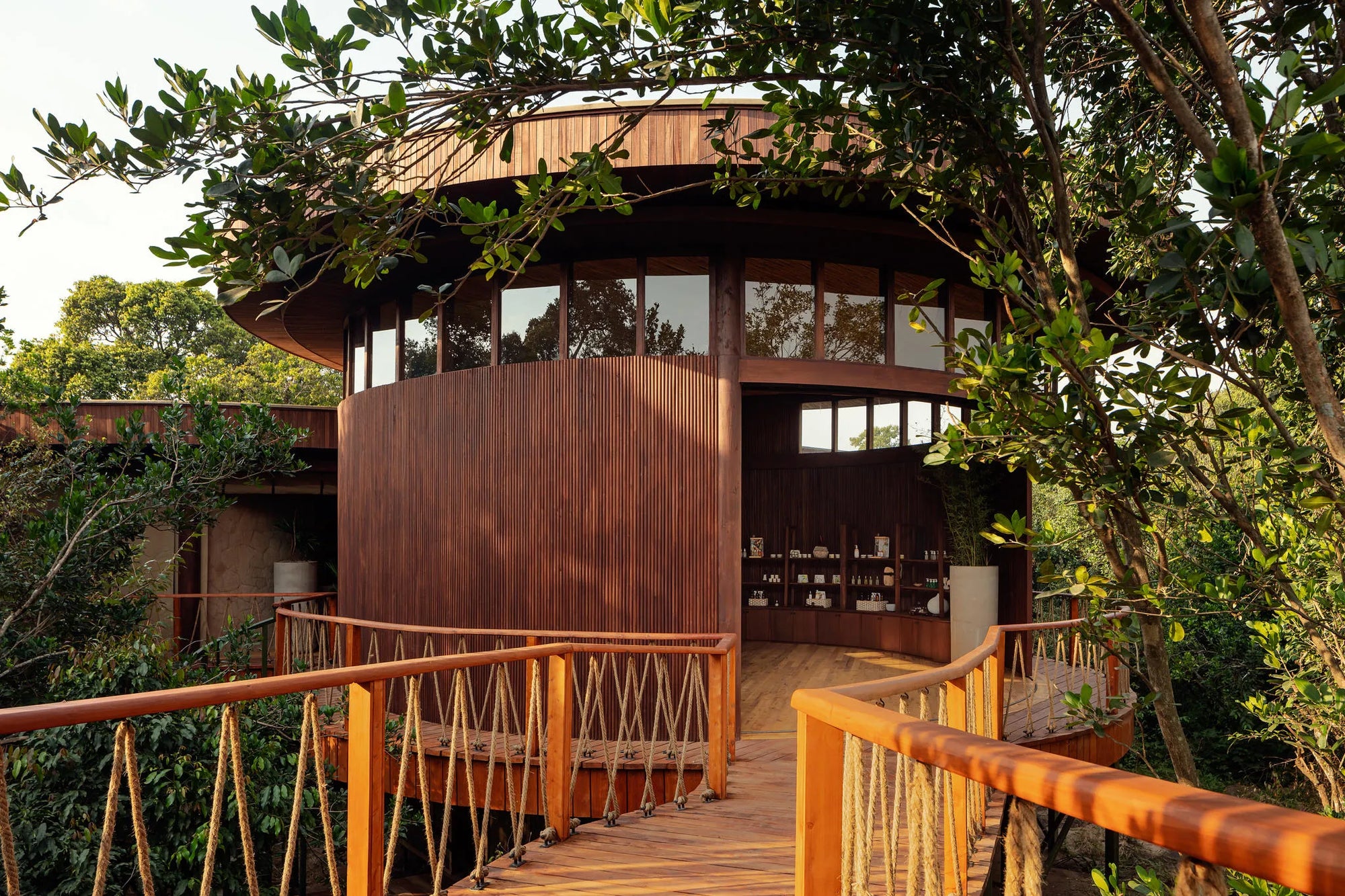 Whispering Tree Spa Entrance at The Ritz-Carlton, Masai Mara Safari Camp, Masai Mara National Reserve, Kenya.