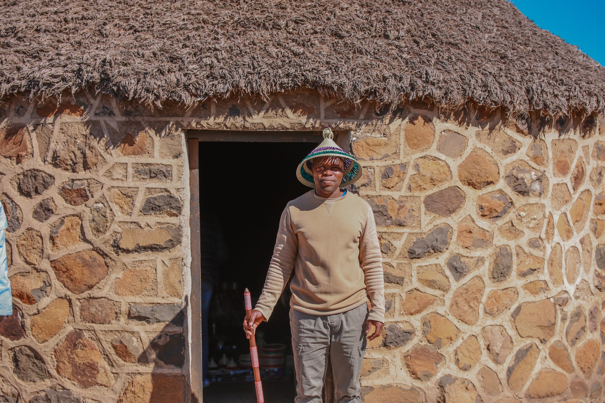 Pastor Siphiwe at the Sani Top Church village