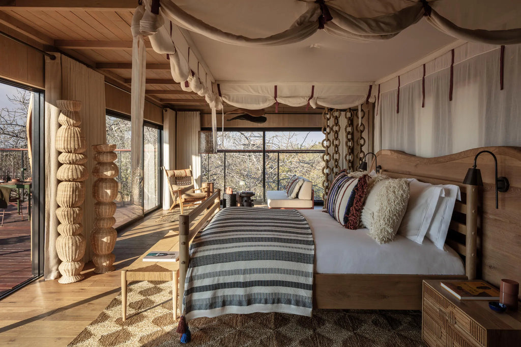 Horizon Terrace Bedroom at Anantara Tented Camp Kafue River, Musekese Concession, Zambia.