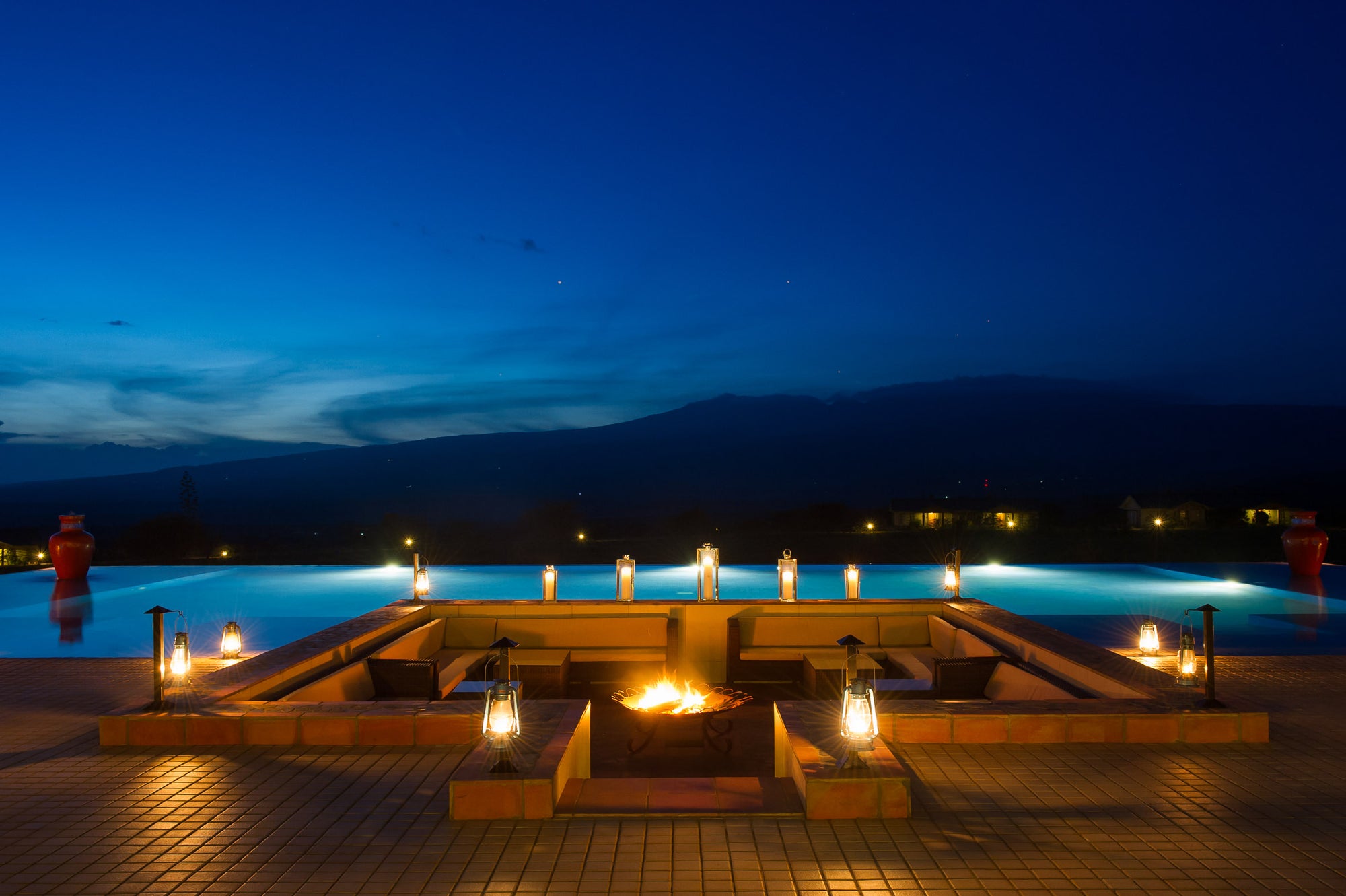 Pool View at Night