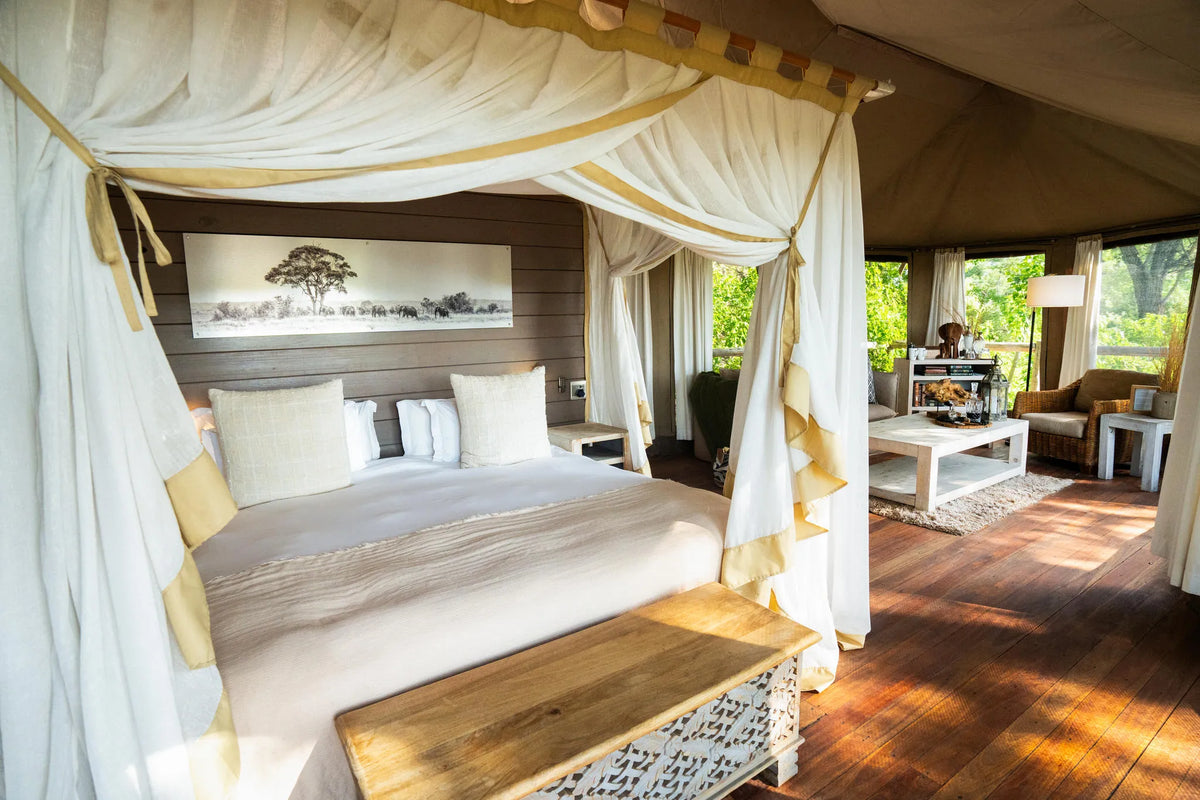 Nambwa Tented Lodge Suite at Nambwa Tented Lodge, Bwabwata National Park, Namibia.