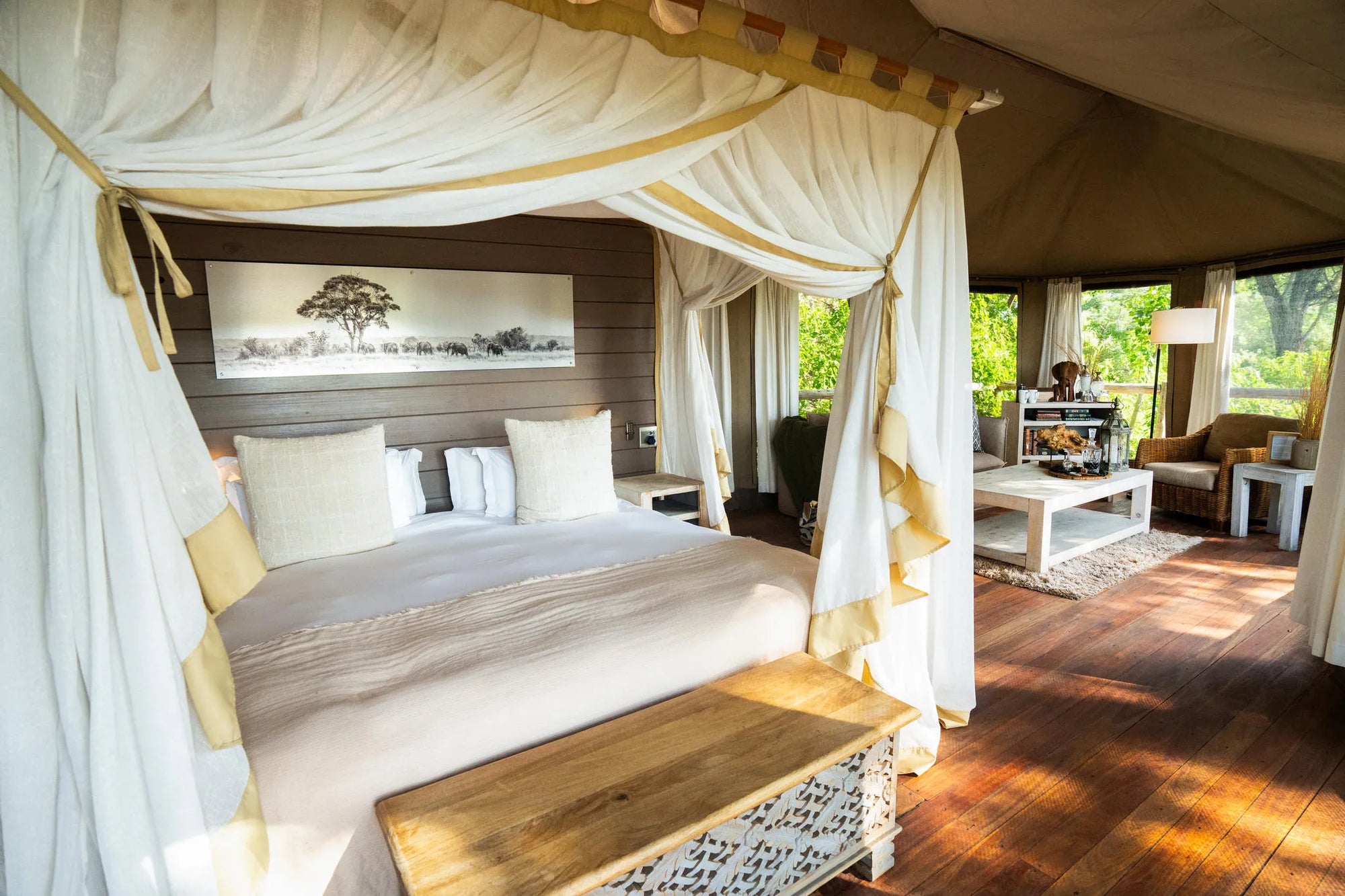 Nambwa Tented Lodge Suite at Nambwa Tented Lodge, Bwabwata National Park, Namibia.