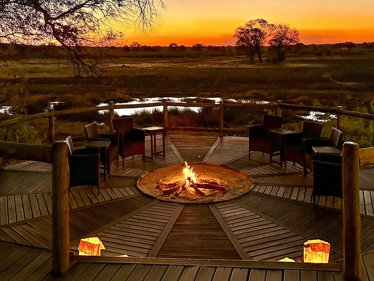 Nambwa Tented Lodge Deck at Nambwa Tented Lodge, Bwabwata National Park, Namibia.