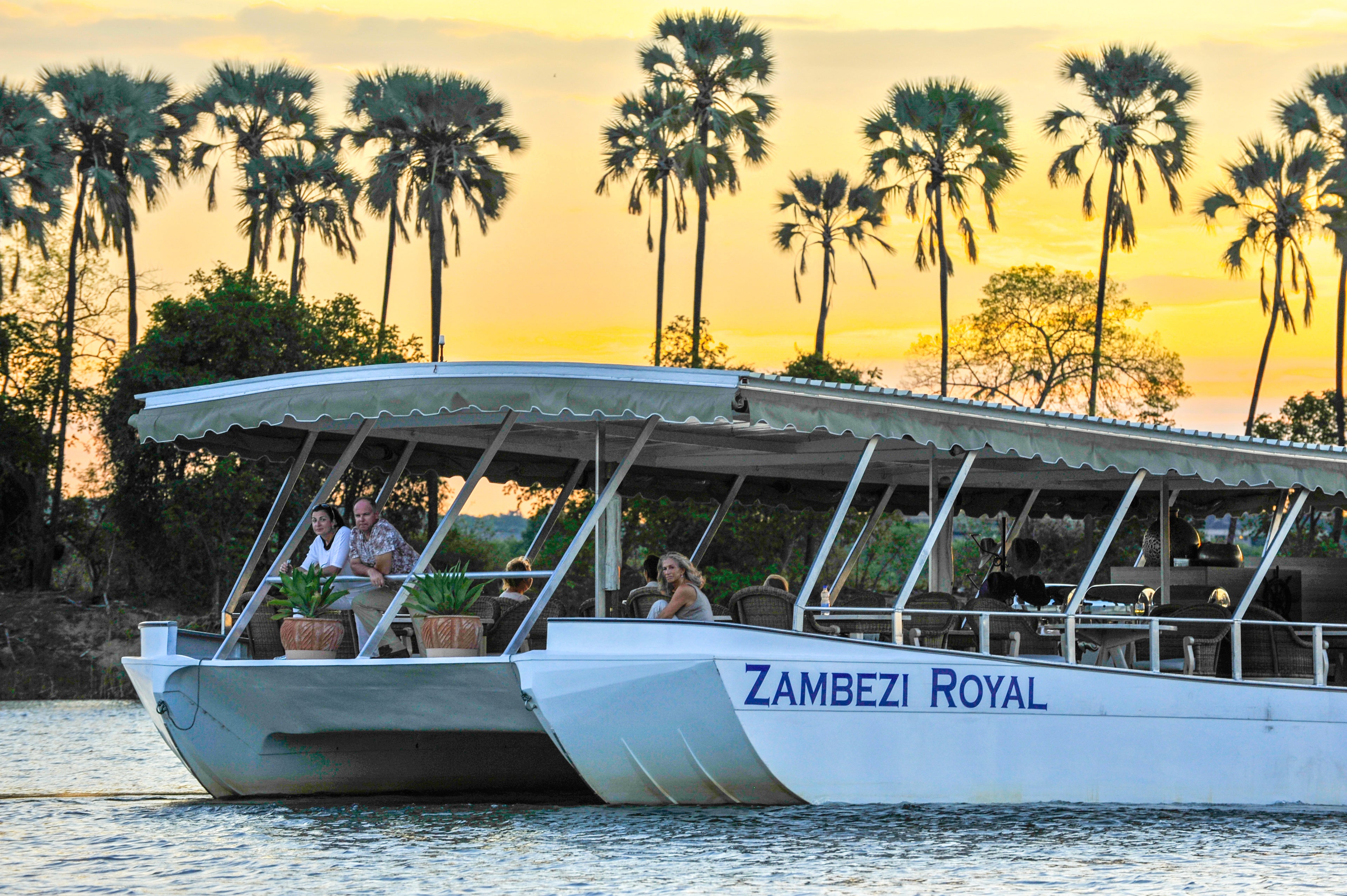 Sunset cruise on the Zambezi Royal