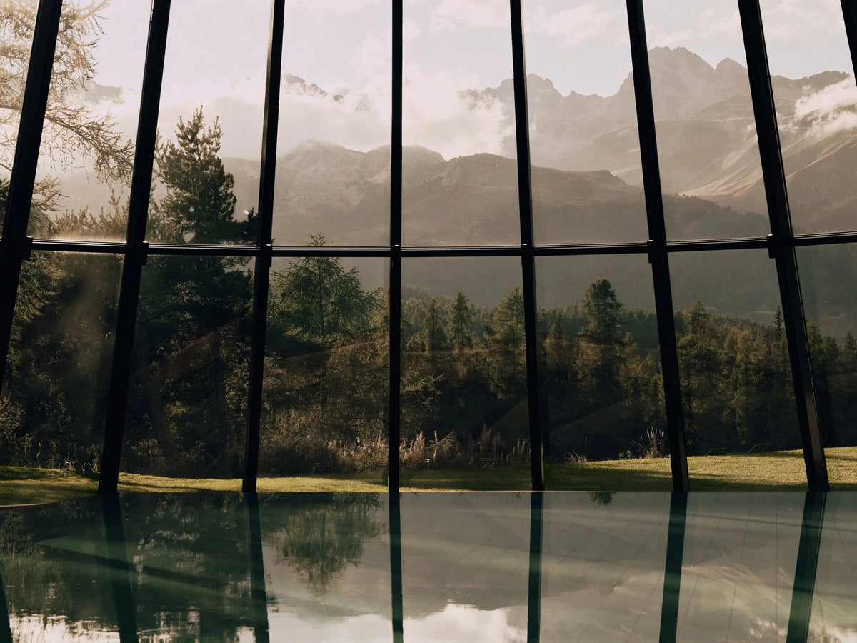Indoor Pool at Grand Hotel Kronenhof, Pontresina, Switzerland.