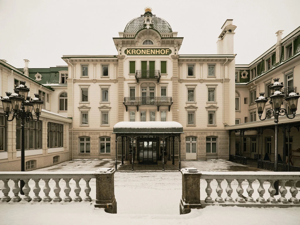 Exterior at Grand Hotel Kronenhof, Pontresina, Switzerland.