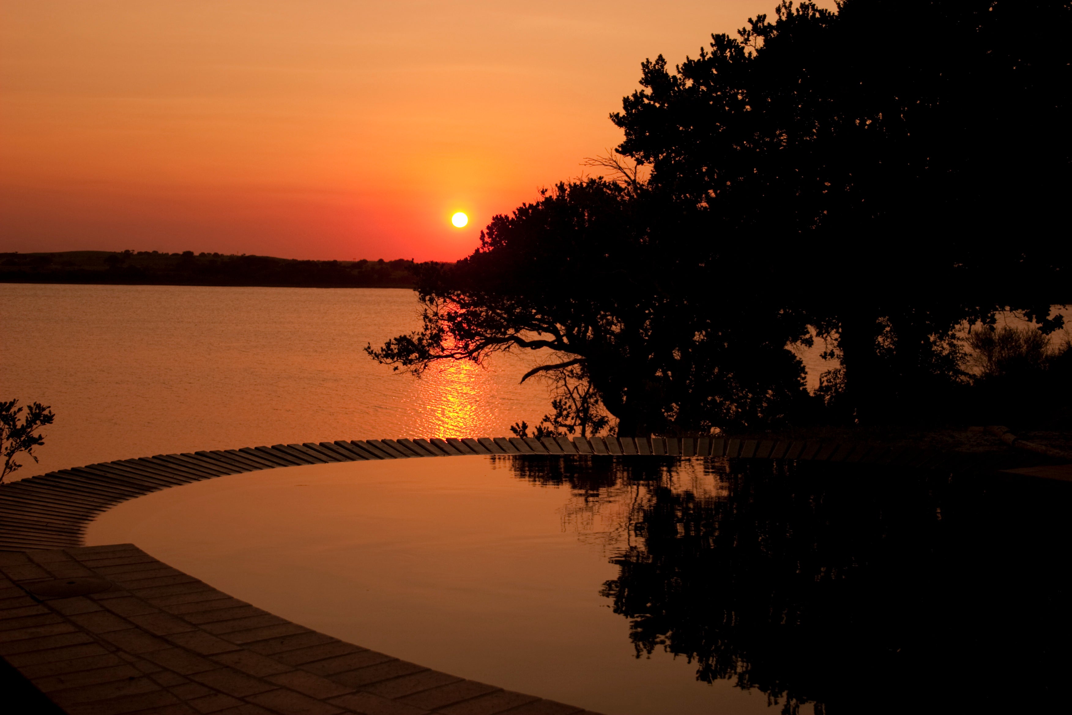Pool at sunset