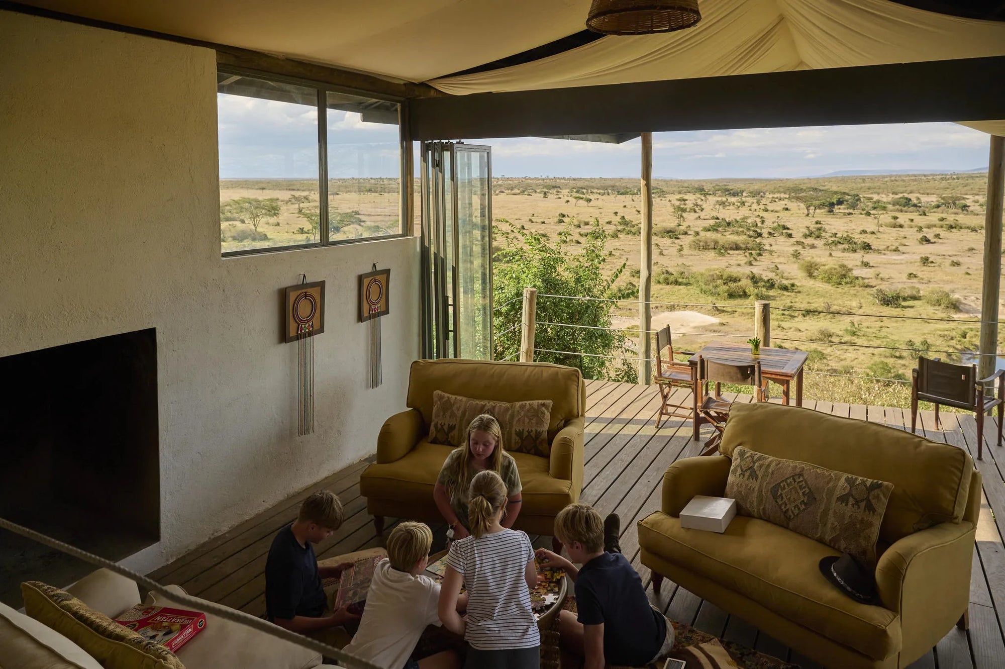 Board games - Family time at Saruni Eagle View, Mara Naboisho Conservancy, Kenya.