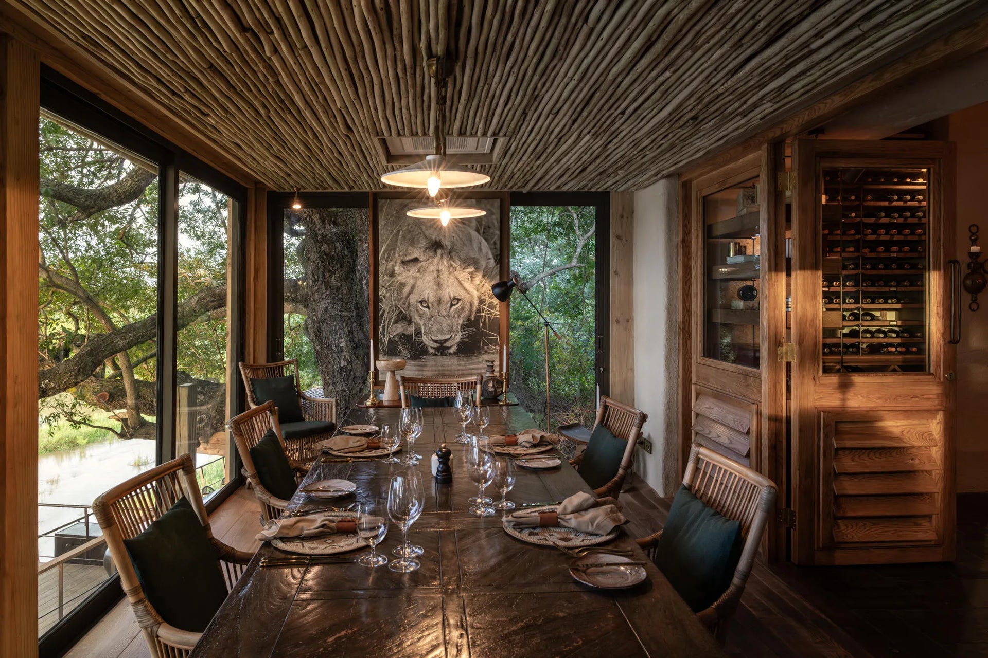 Wine Cellar Tasting Room at Singita Ebony Lodge, Sabi Sand Nature Reserve, South Africa.