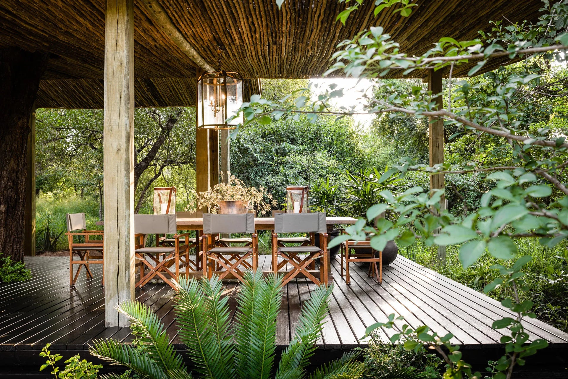 Singita Ebony Villa Outdoor Dining at Singita Ebony Lodge, Sabi Sand Nature Reserve, South Africa.