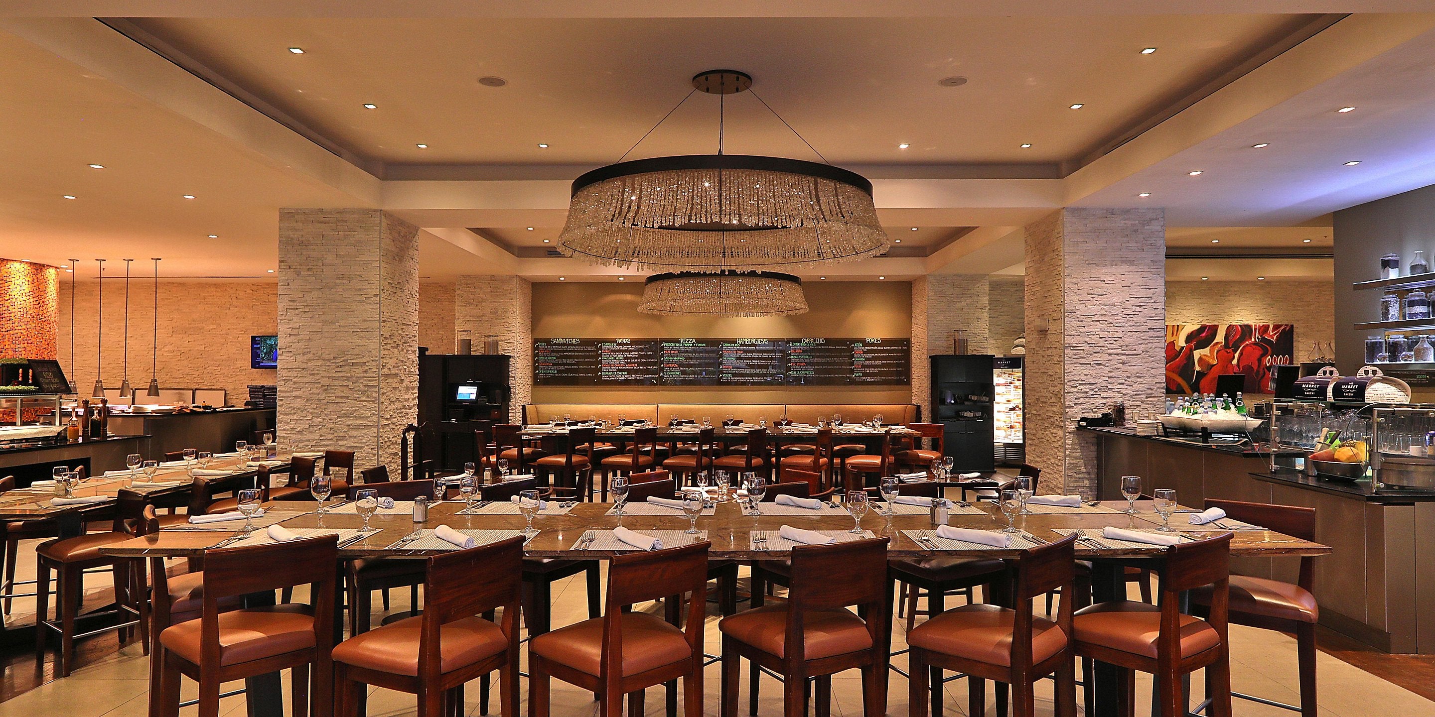 Inside the hotel restaurant
