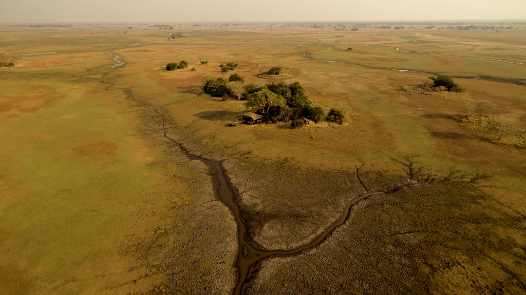 Aerial view of the Busanga Plains Camp.
