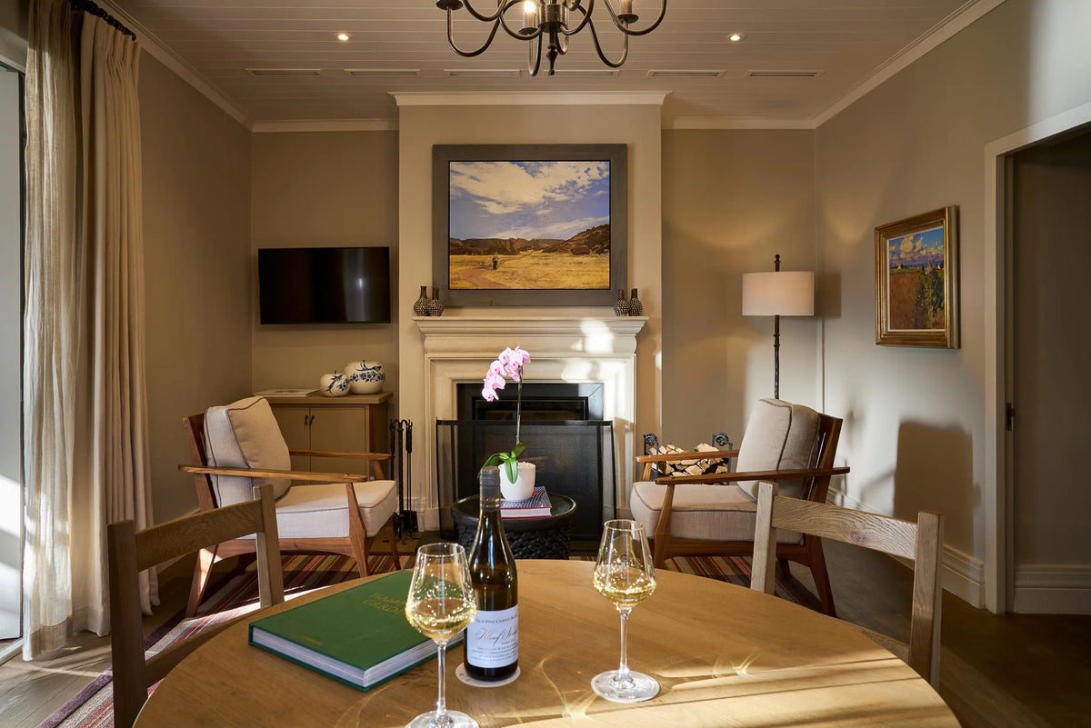 Terroir Cottage Lounge at Leeu Estates, Franschhoek, South Africa.