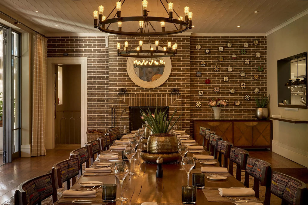 Leeu Estates Manor House - The Dining Room at Leeu Estates, Franschhoek, South Africa.