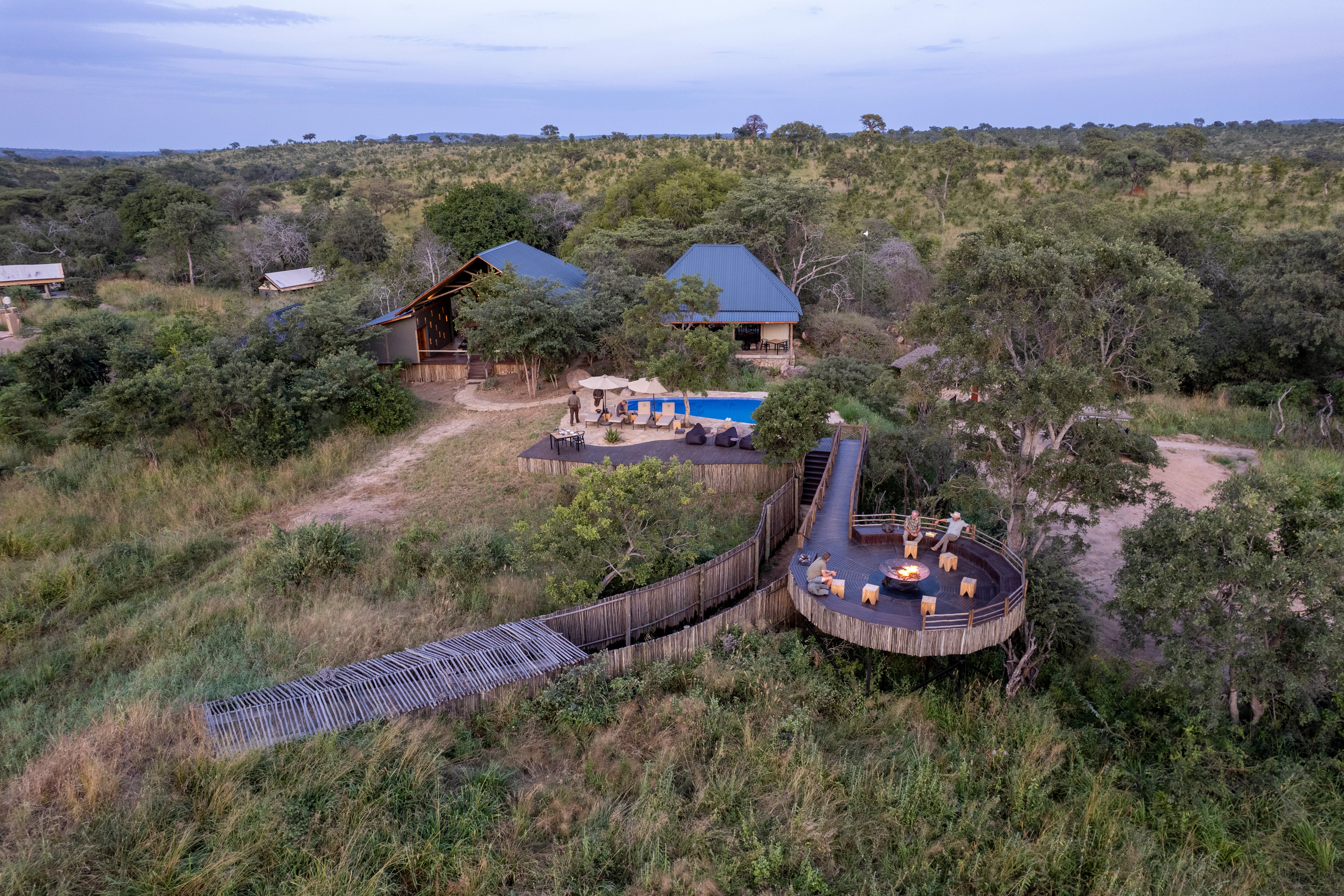 Overhead view of the lodge