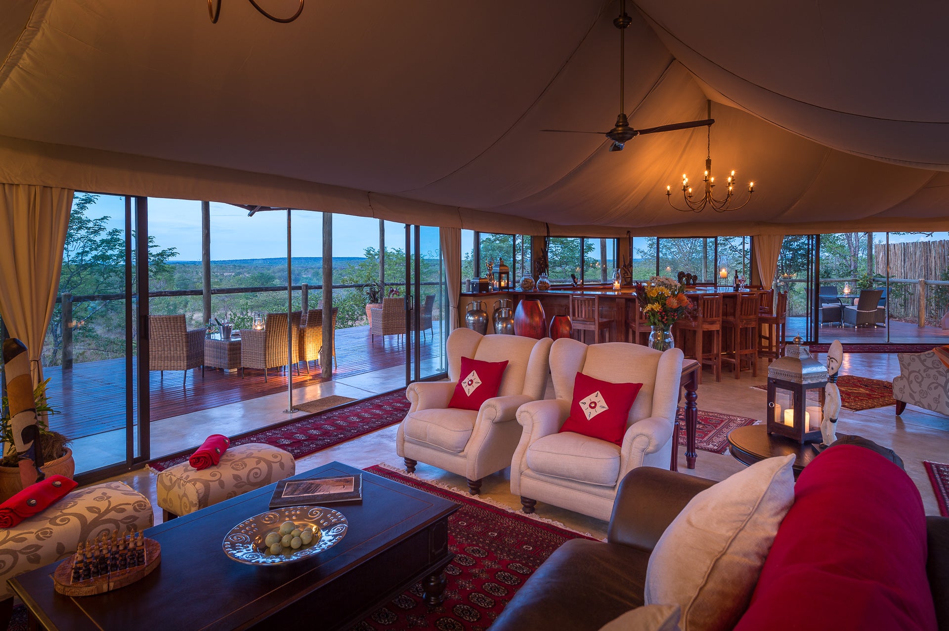 The Elephant Camp West lounge area