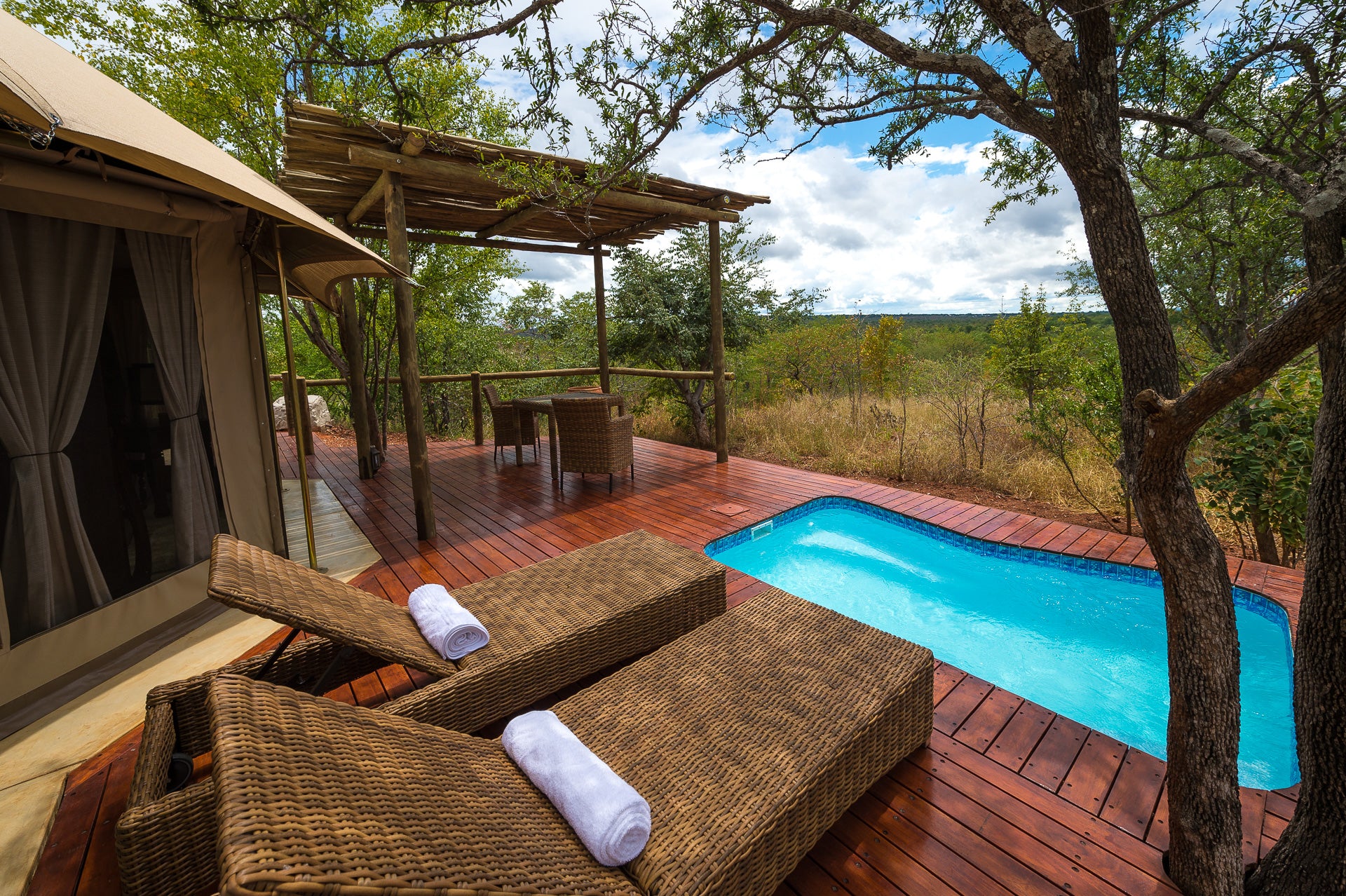 The Elephant Camp plunge pool at suite