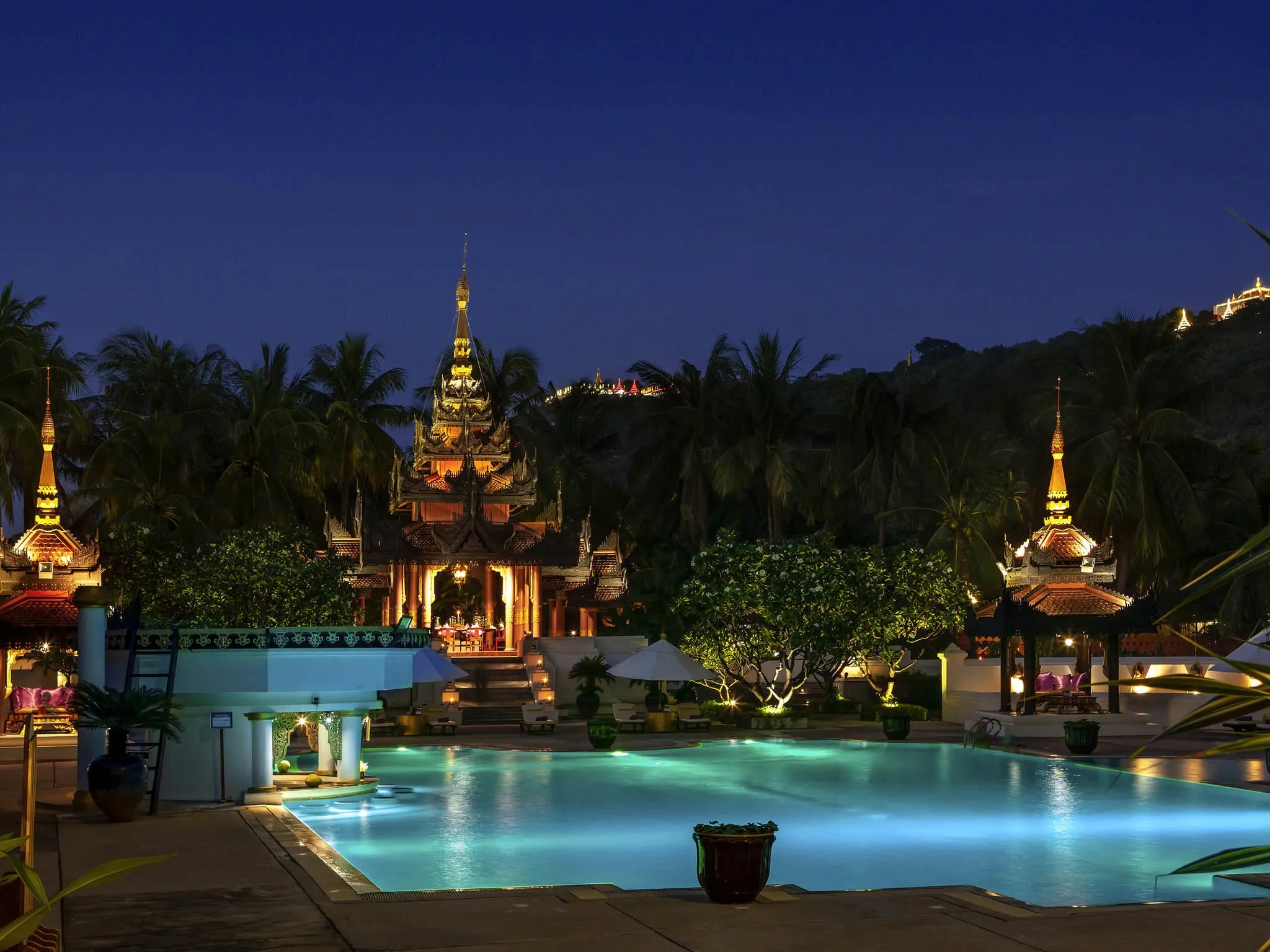 Pool at Mercure Mandalay Hill Resort, Mandalay, Myanmar.