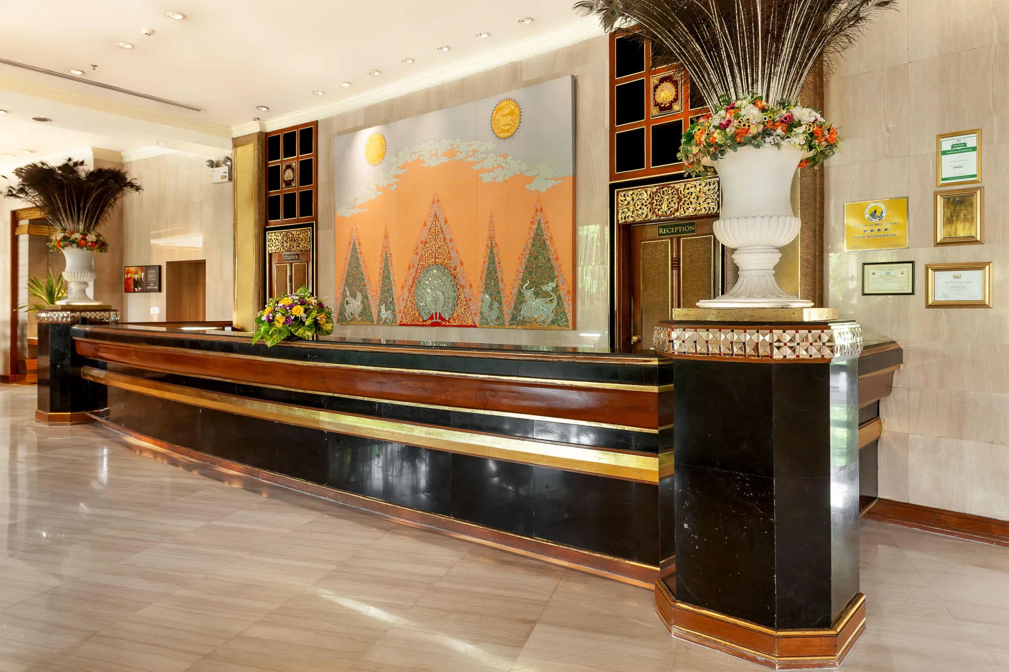 Reception at Mercure Mandalay Hill Resort, Mandalay, Myanmar.