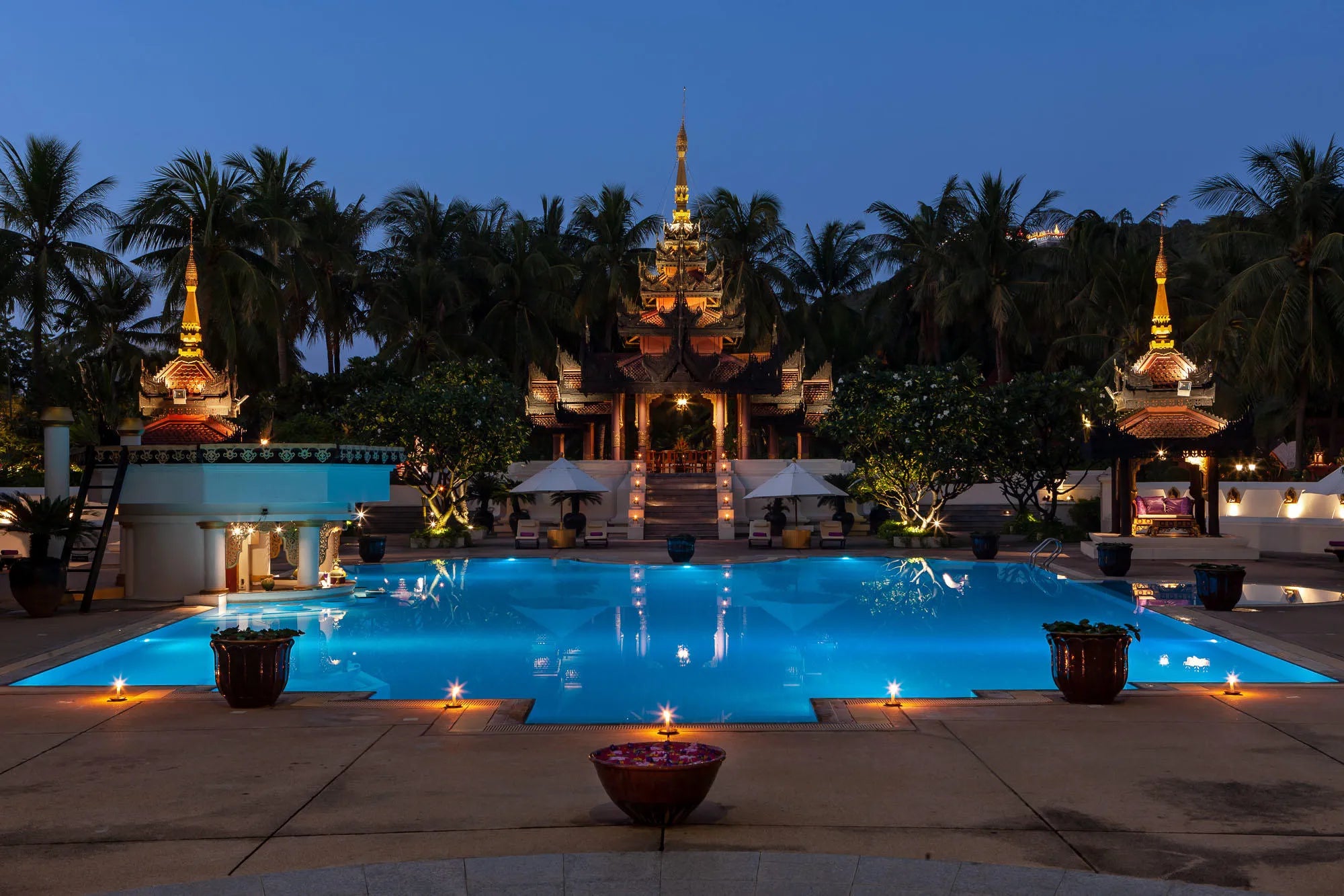 Pool at Mercure Mandalay Hill Resort, Mandalay, Myanmar.
