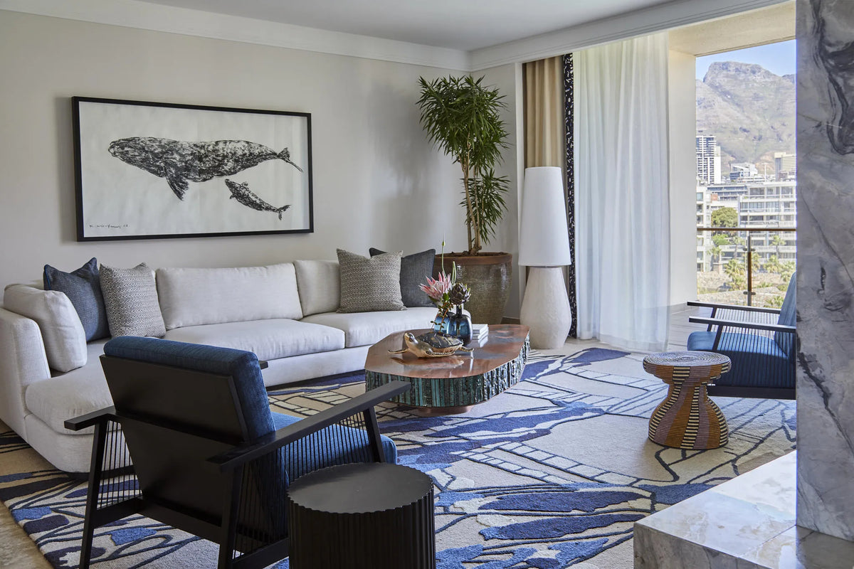 One&Only Cape Town Presidential Suite Lounge at One&Only Cape Town, Cape Town, South Africa.
