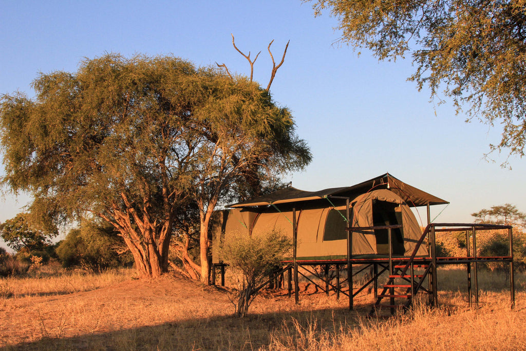 Rustic tents at Jozibanini