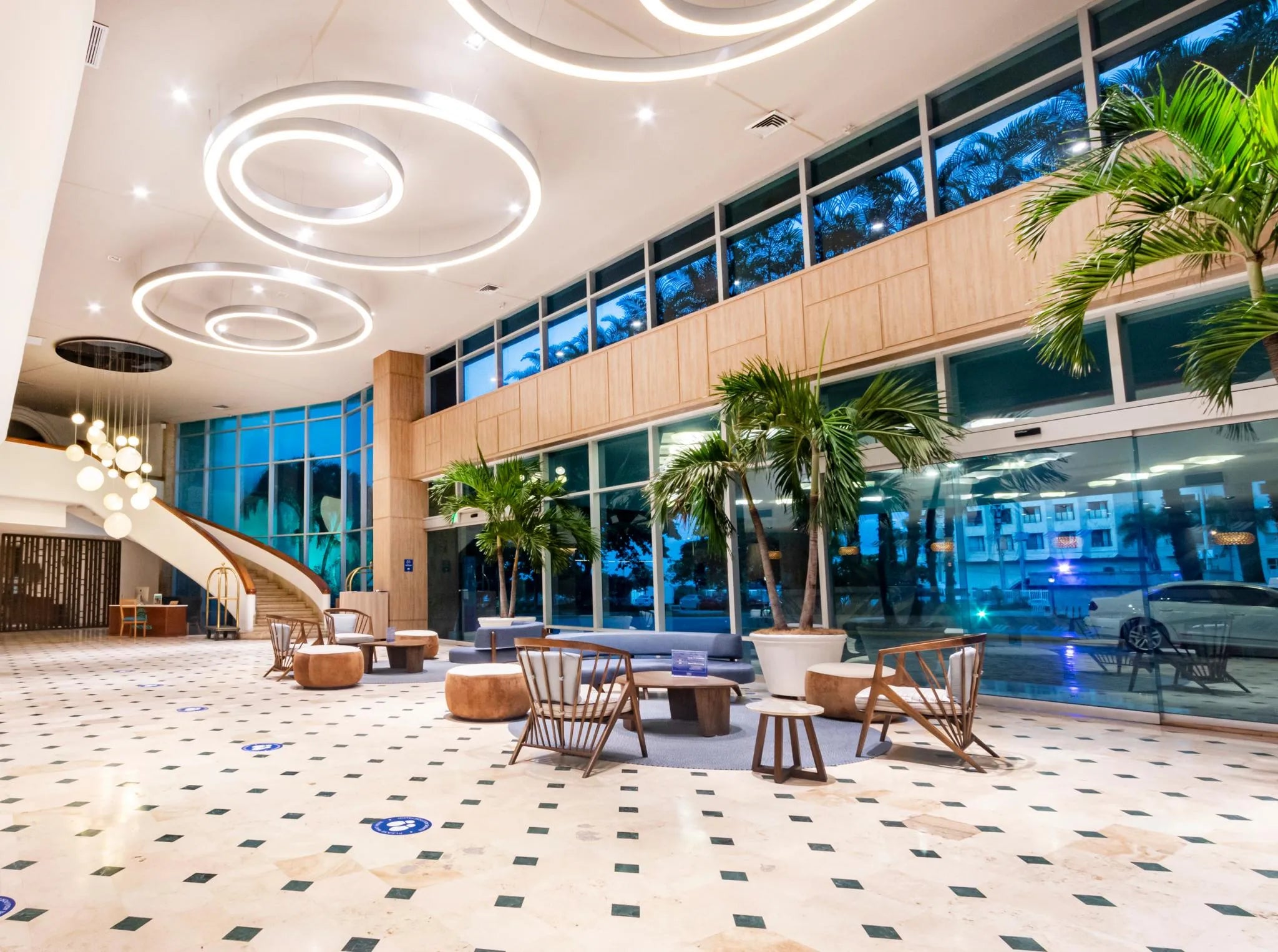 Lobby at Hilton Cartagena Hotel, Cartagena, Colombia.