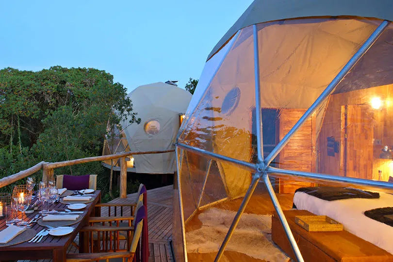 The Highlands - Private Dining on the Dome's Deck at The Highlands, Ngorongoro Crater, Tanzania.
