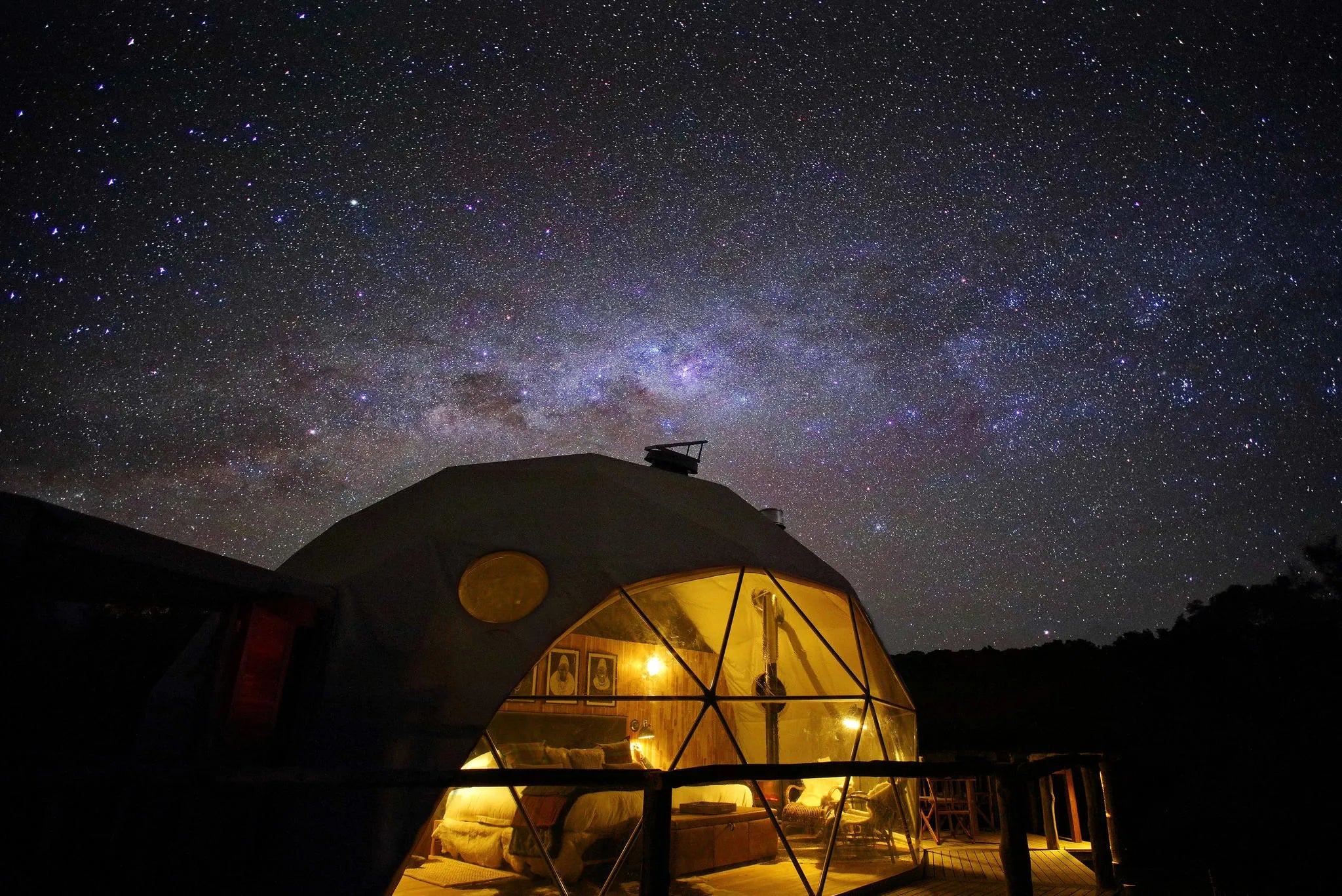 The Highlands - Starry Dome at Night at The Highlands, Ngorongoro Crater, Tanzania.