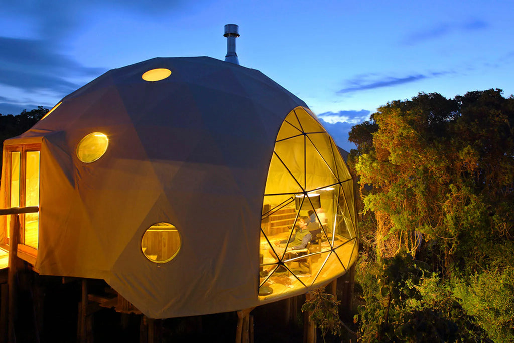 The Highlands - Lounge Dome Exterior at The Highlands, Ngorongoro Crater, Tanzania.