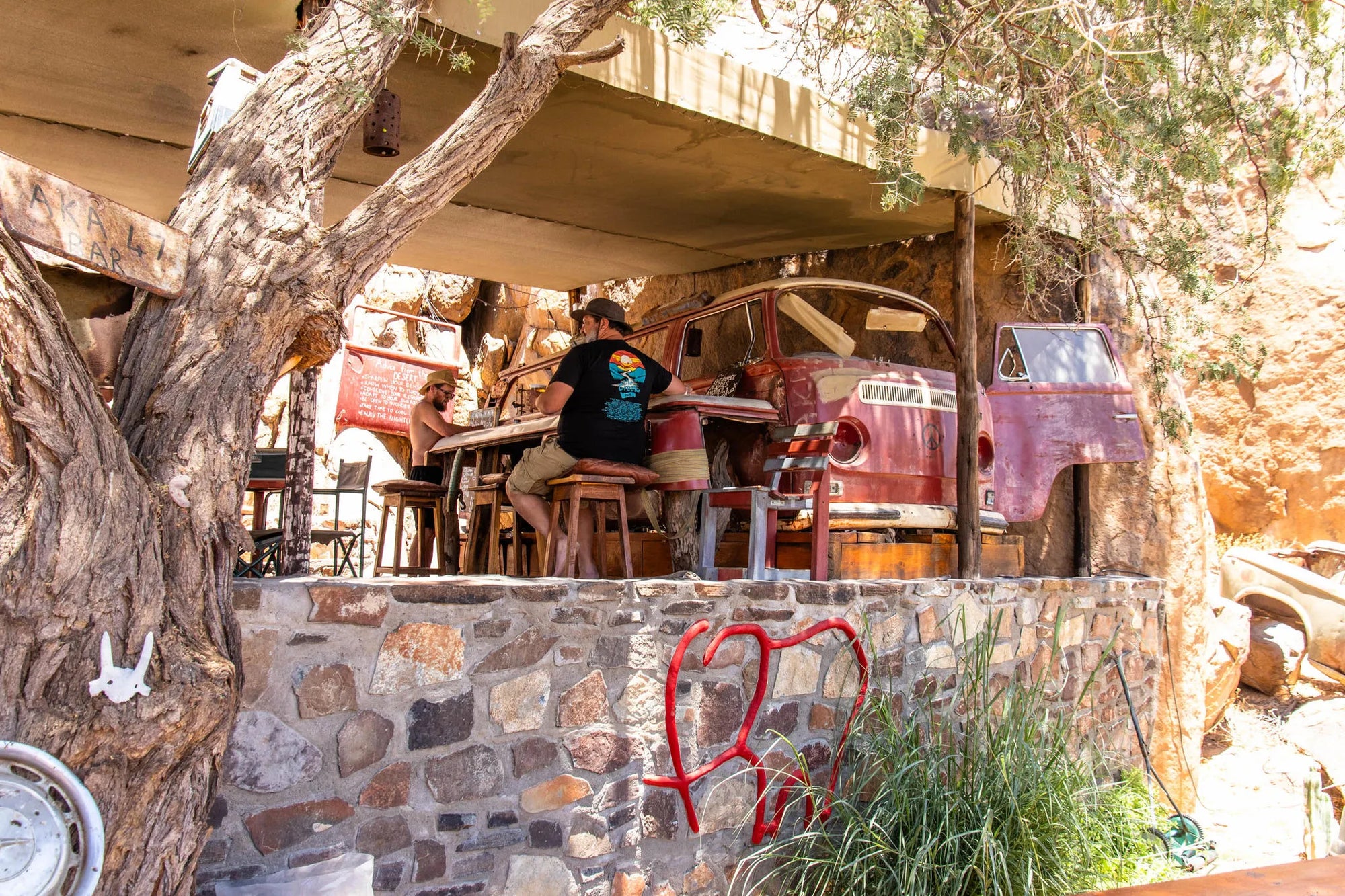 The bar at Madisa Camp, Twyfelfontein, Namibia.